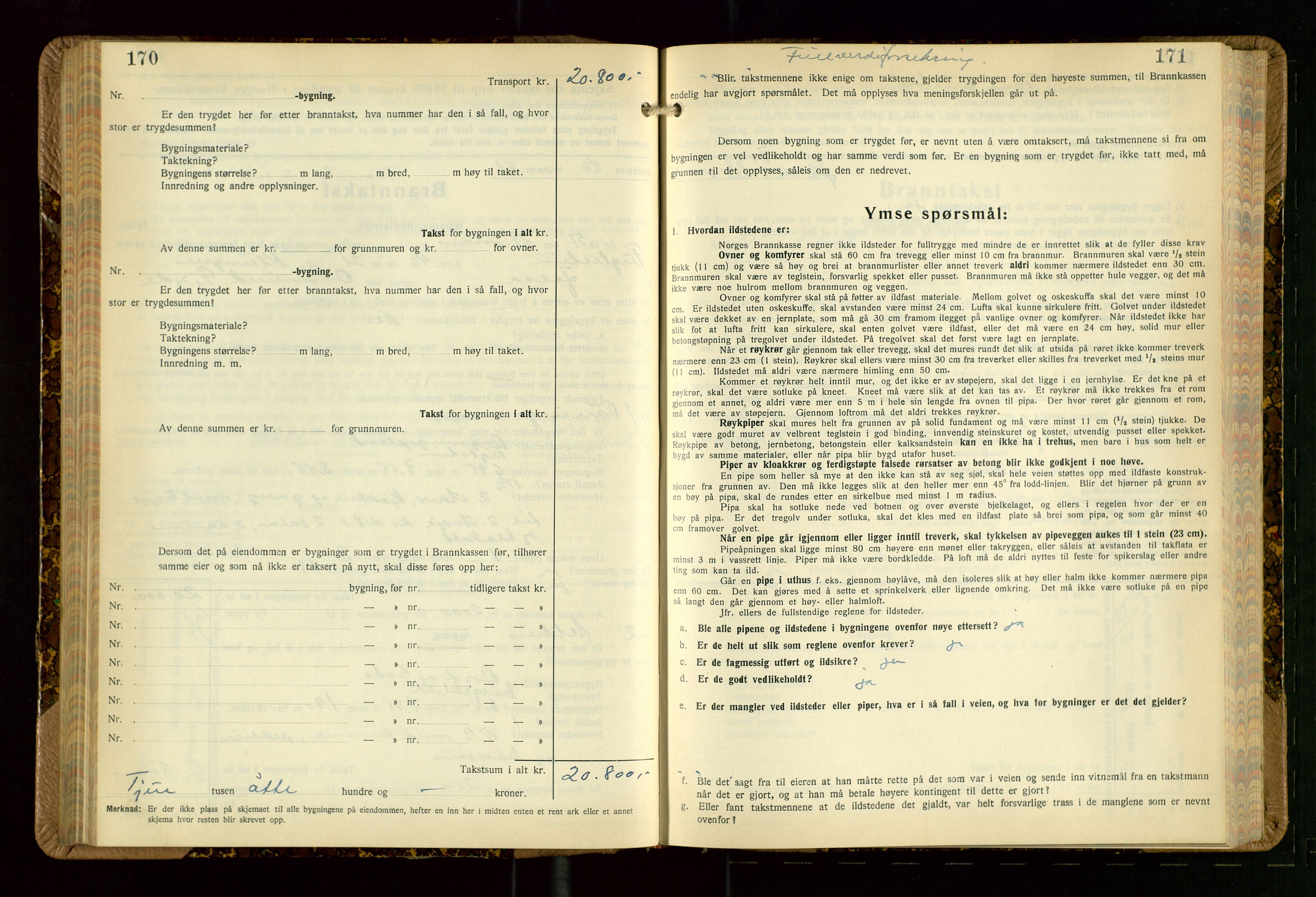 Jelsa lensmannskontor, AV/SAST-A-100360/Gob/L0003: "Branntakstprotokoll", 1942-1955, s. 170-171