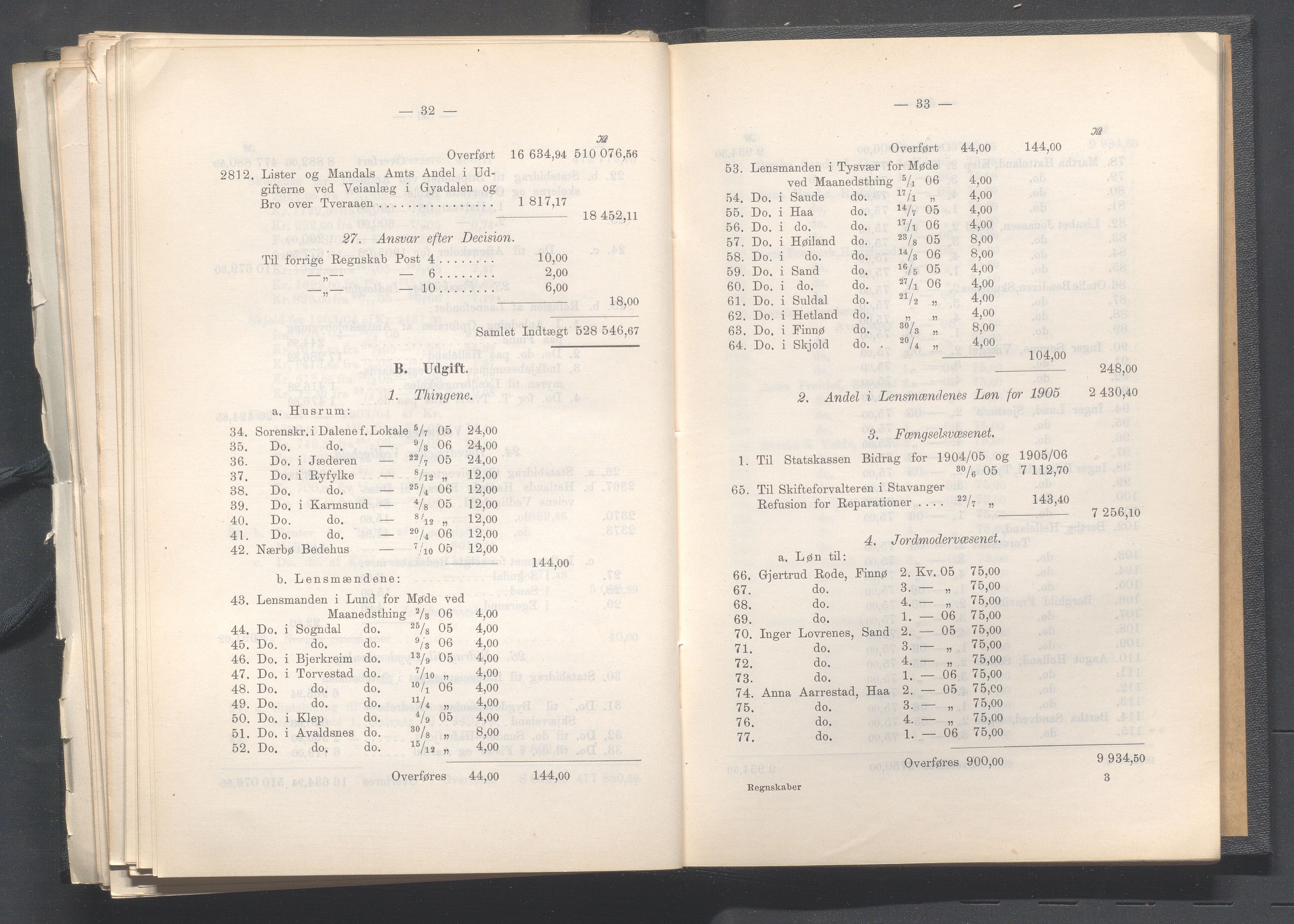 Rogaland fylkeskommune - Fylkesrådmannen , IKAR/A-900/A, 1907, s. 285