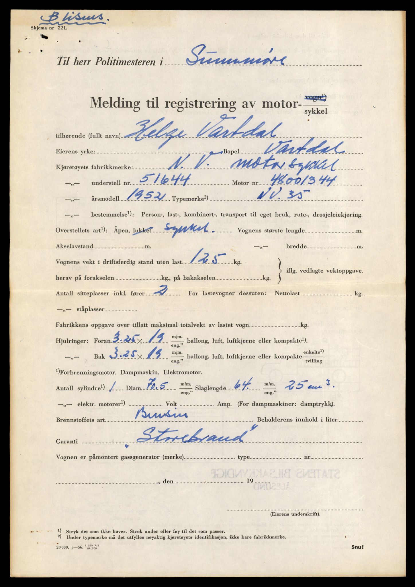 Møre og Romsdal vegkontor - Ålesund trafikkstasjon, AV/SAT-A-4099/F/Fe/L0040: Registreringskort for kjøretøy T 13531 - T 13709, 1927-1998, s. 1825