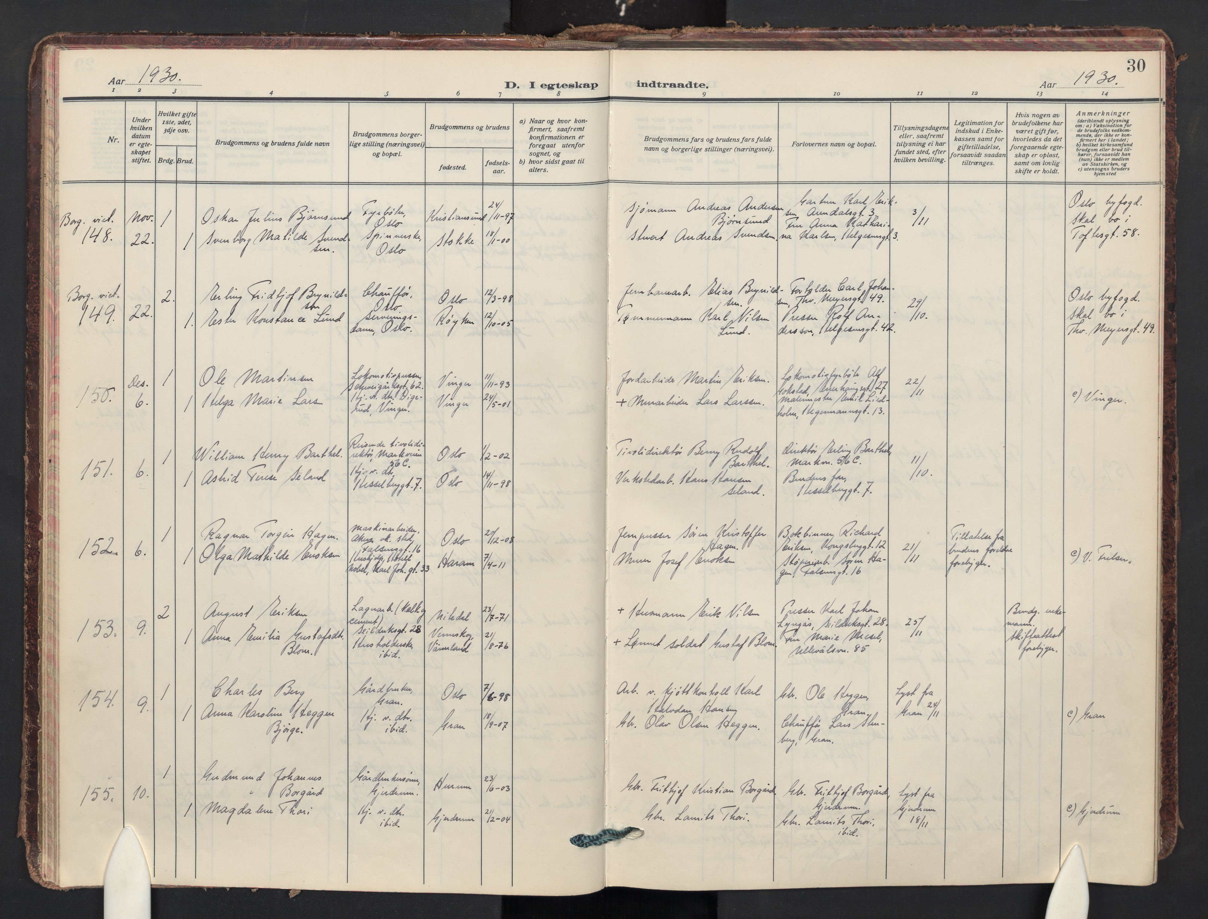 Paulus prestekontor Kirkebøker, AV/SAO-A-10871/F/Fa/L0028: Ministerialbok nr. 28, 1929-1938, s. 30