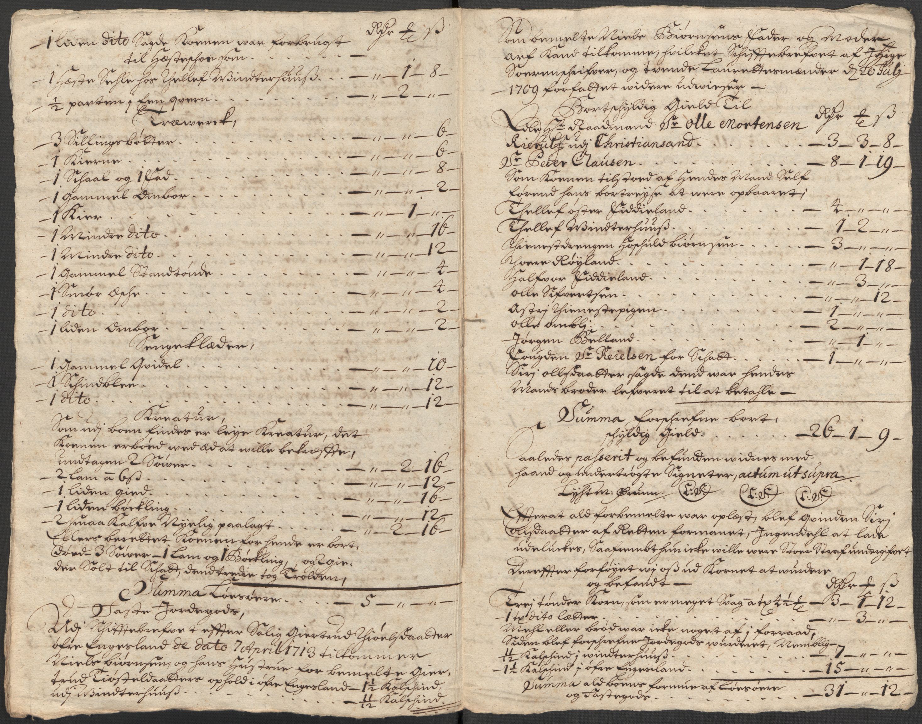 Rentekammeret inntil 1814, Reviderte regnskaper, Fogderegnskap, AV/RA-EA-4092/R40/L2453: Fogderegnskap Råbyggelag, 1718-1719, s. 254