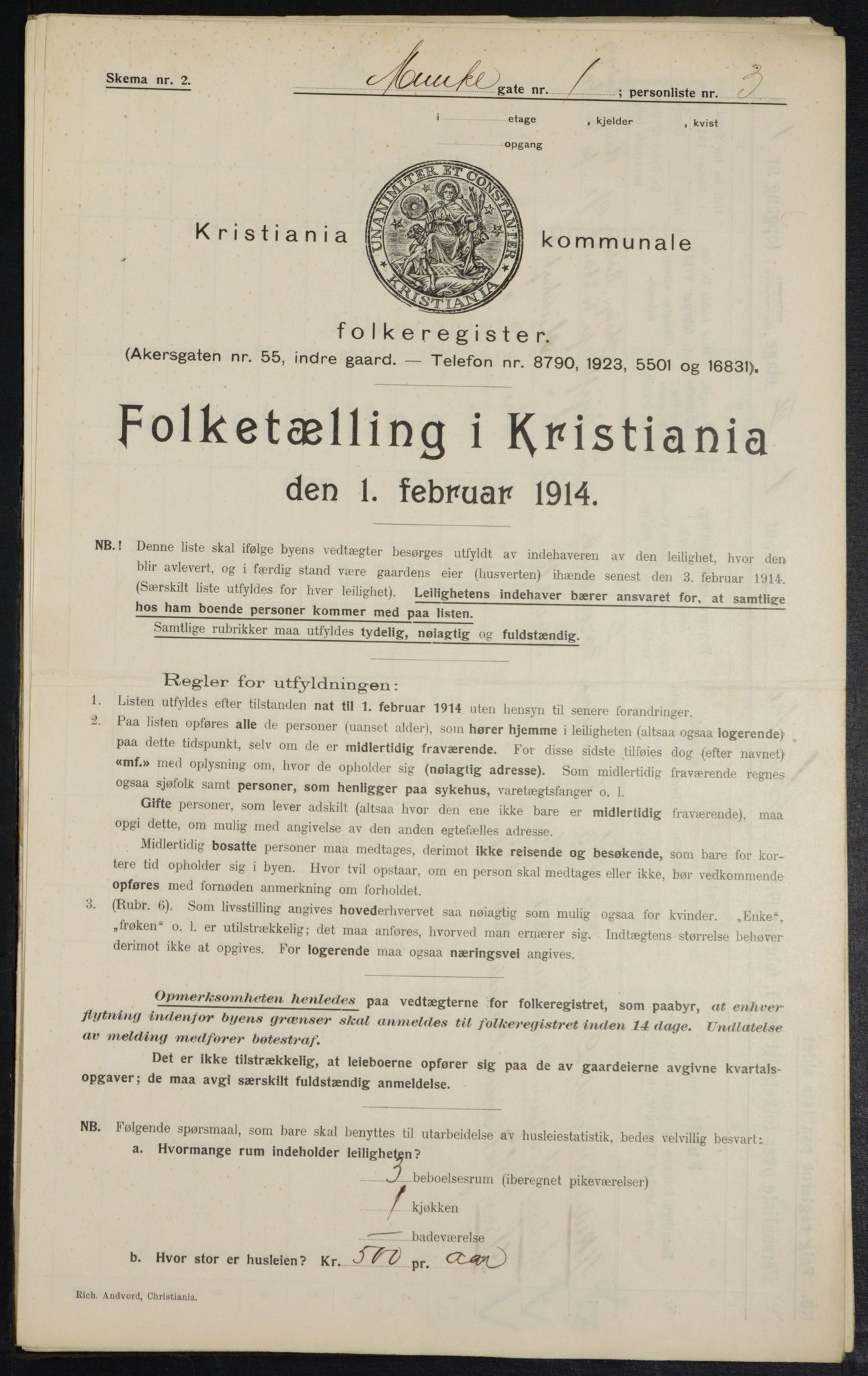 OBA, Kommunal folketelling 1.2.1914 for Kristiania, 1914, s. 67925