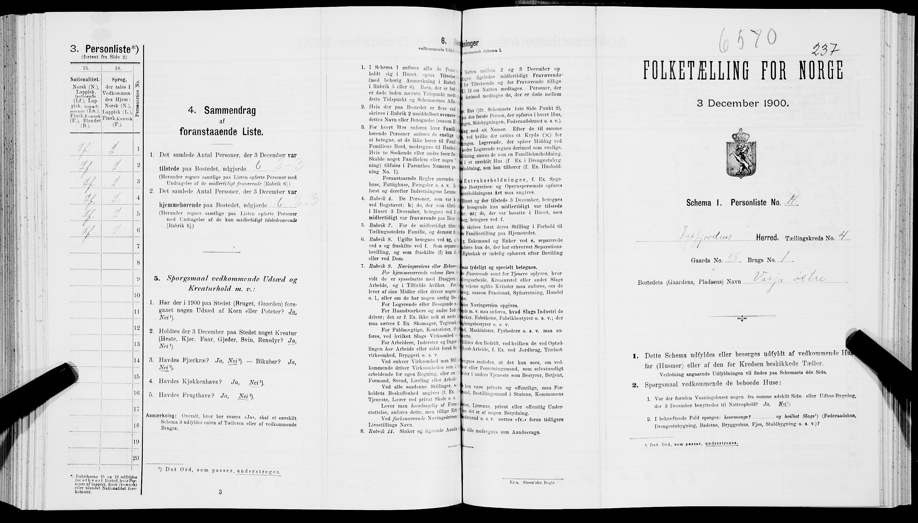SAT, Folketelling 1900 for 1850 Tysfjord herred, 1900, s. 533