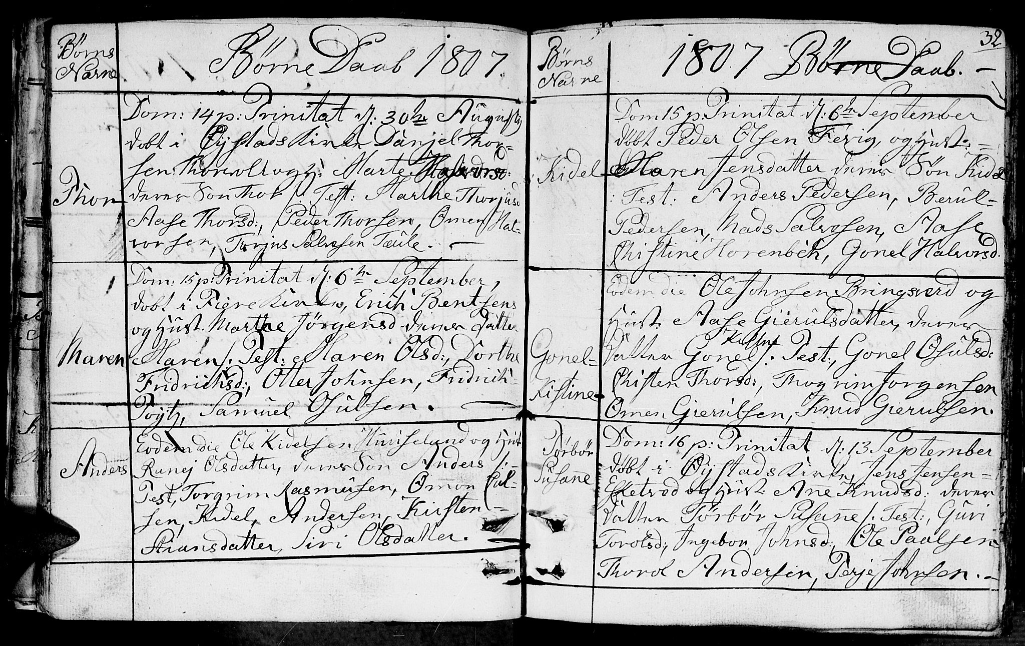 Fjære sokneprestkontor, AV/SAK-1111-0011/F/Fb/L0006: Klokkerbok nr. B 6, 1803-1817, s. 32