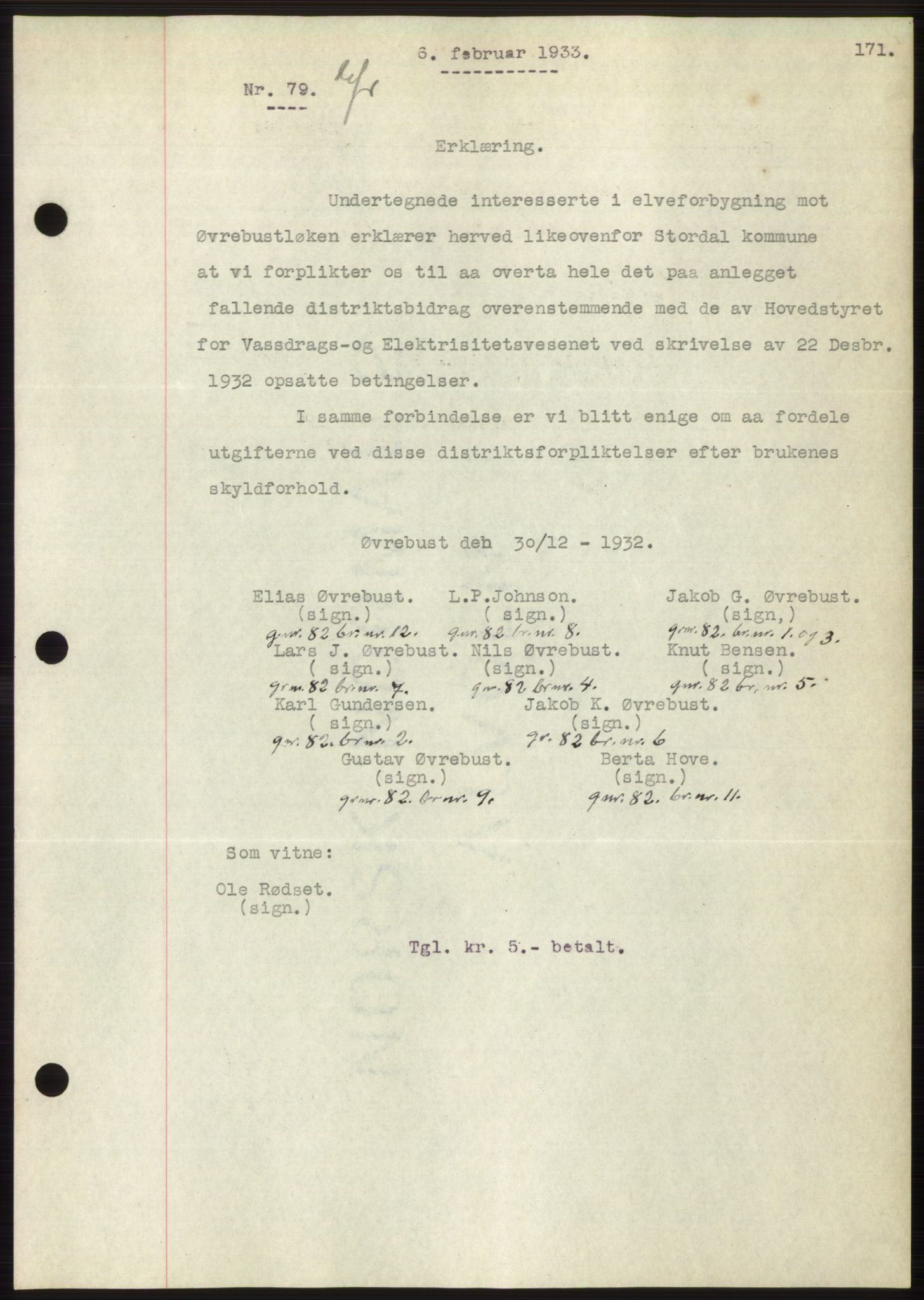 Nordre Sunnmøre sorenskriveri, AV/SAT-A-0006/1/2/2C/2Ca/L0052: Pantebok nr. 52, 1933-1933, Tingl.dato: 06.02.1933