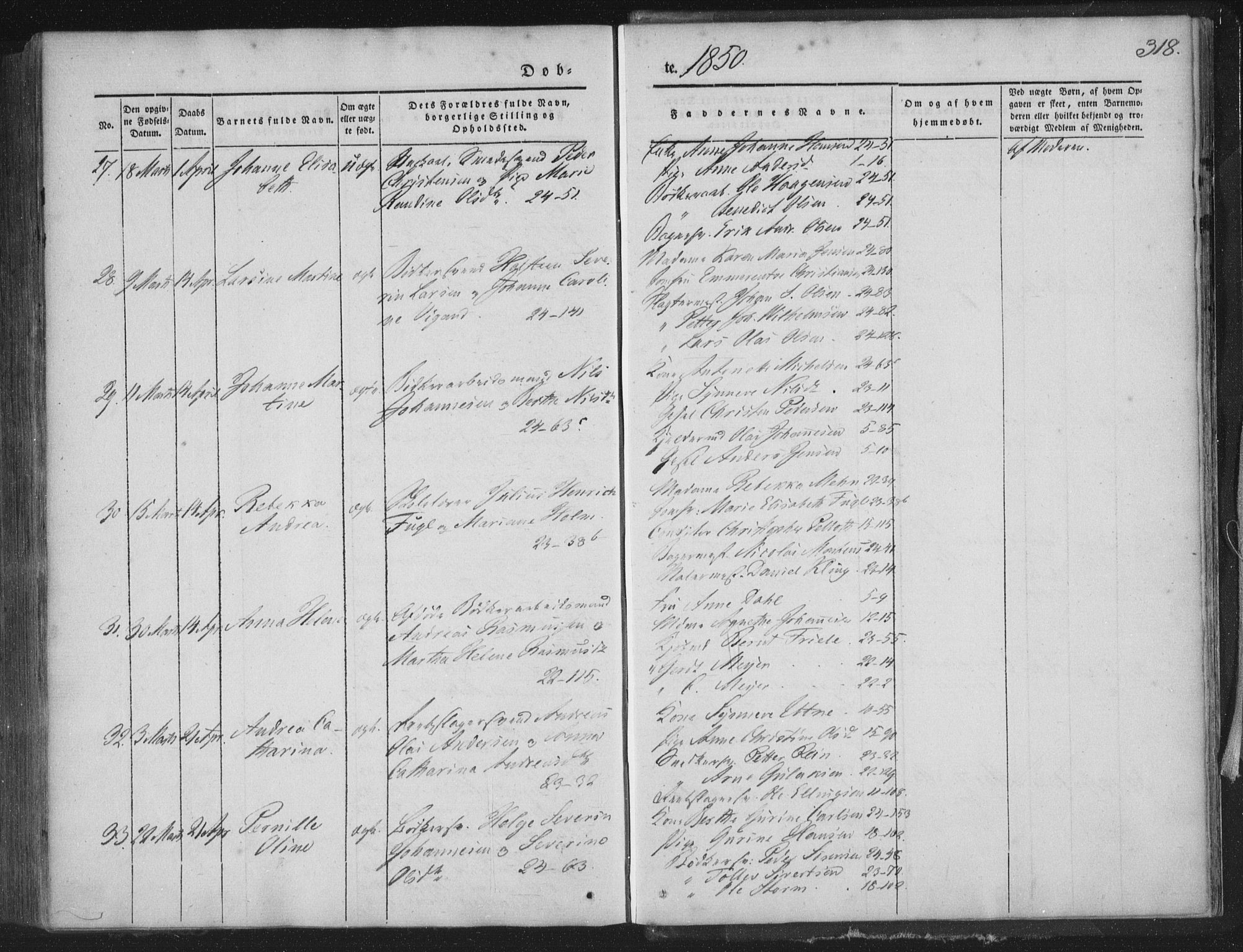 Korskirken sokneprestembete, SAB/A-76101/H/Haa/L0016: Ministerialbok nr. B 2, 1841-1851, s. 318