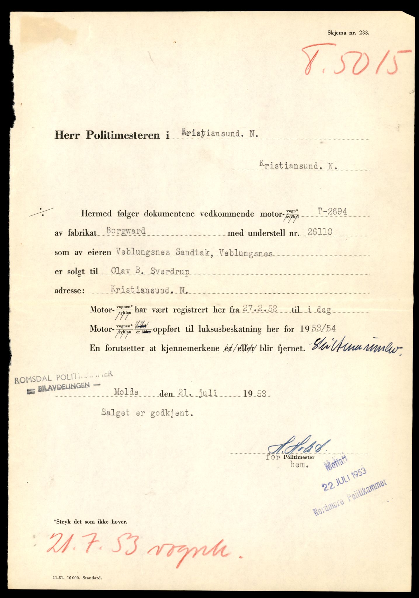 Møre og Romsdal vegkontor - Ålesund trafikkstasjon, AV/SAT-A-4099/F/Fe/L0049: Registreringskort for kjøretøy T 14864 - T 18613, 1927-1998, s. 3035