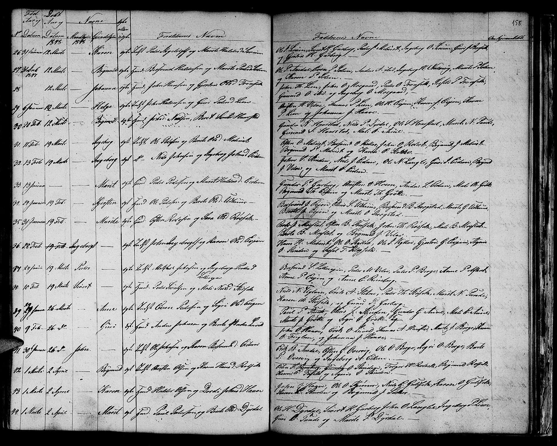 Ministerialprotokoller, klokkerbøker og fødselsregistre - Sør-Trøndelag, SAT/A-1456/695/L1154: Klokkerbok nr. 695C05, 1842-1858, s. 158