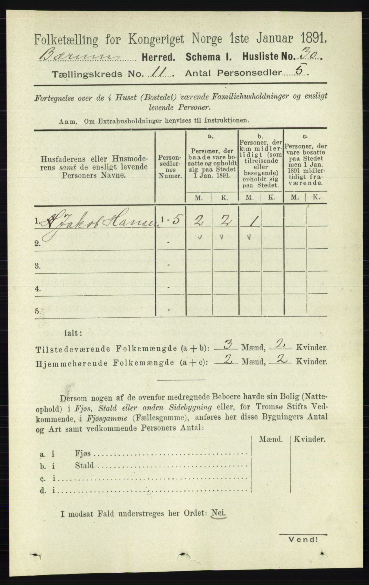 RA, Folketelling 1891 for 0219 Bærum herred, 1891, s. 7142