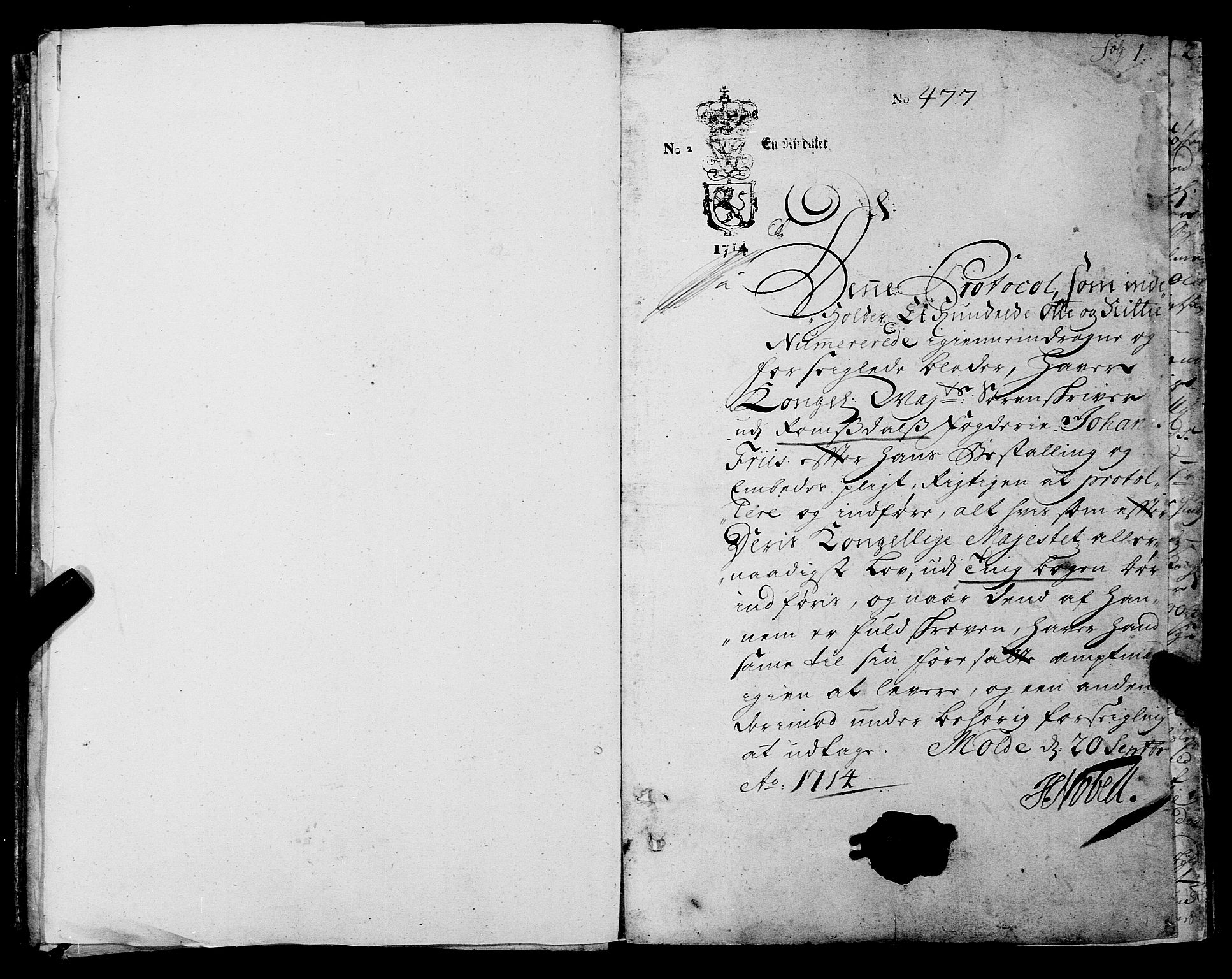 Romsdal sorenskriveri, AV/SAT-A-4149/1/1/1A/L0008: Tingbok, 1714-1721, s. 0b-1a