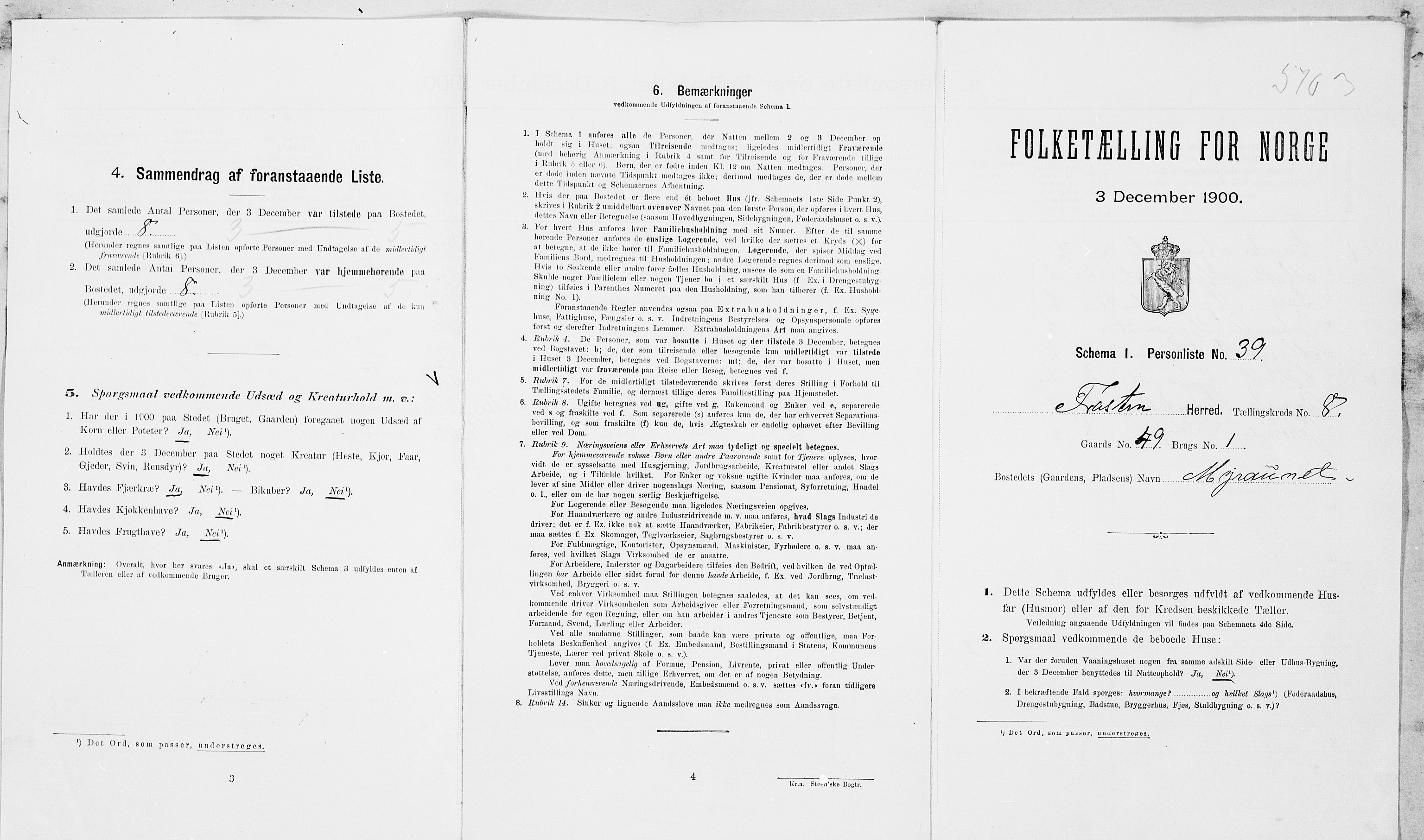 SAT, Folketelling 1900 for 1717 Frosta herred, 1900, s. 997