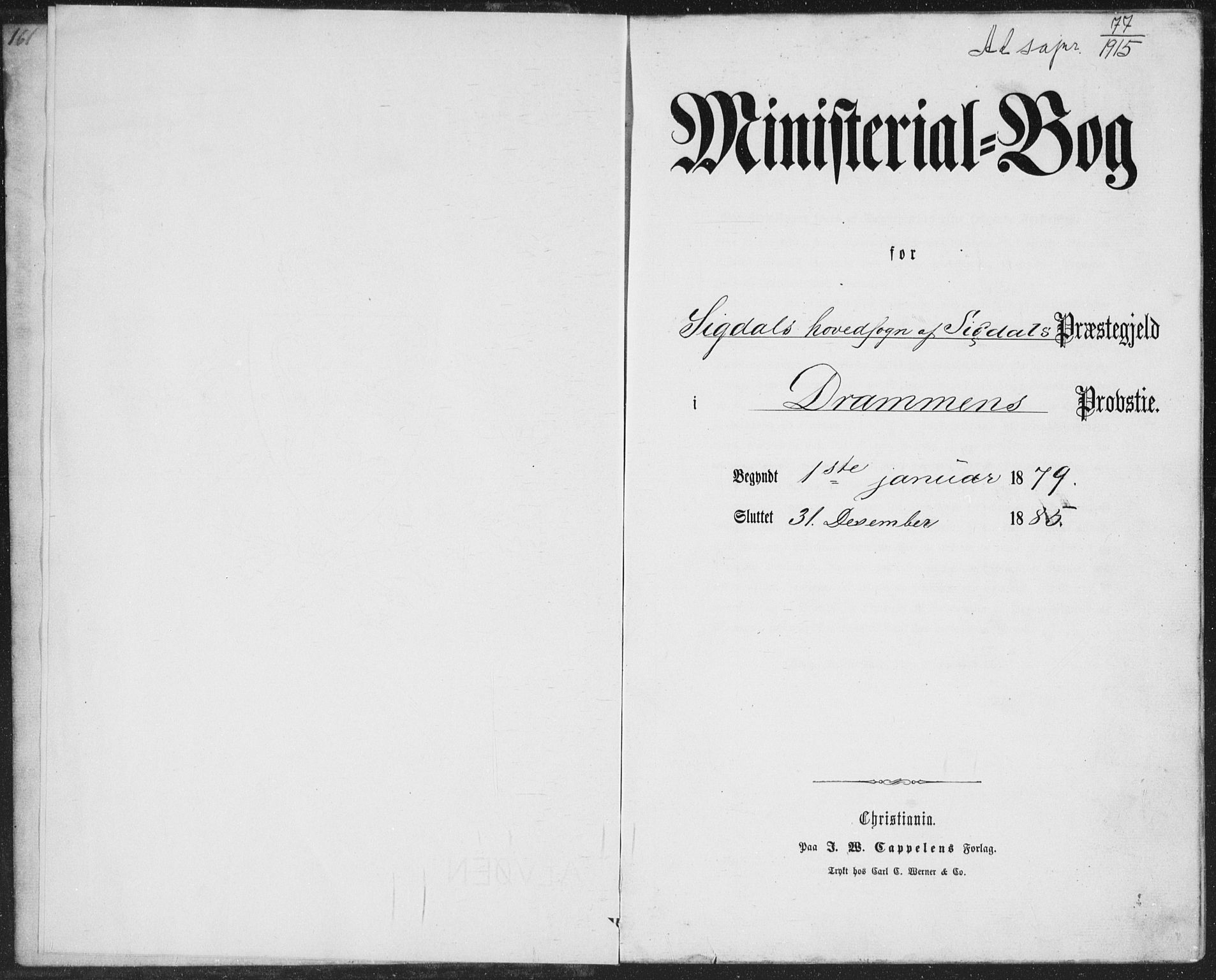 Sigdal kirkebøker, AV/SAKO-A-245/G/Ga/L0004: Klokkerbok nr. I 4, 1879-1885