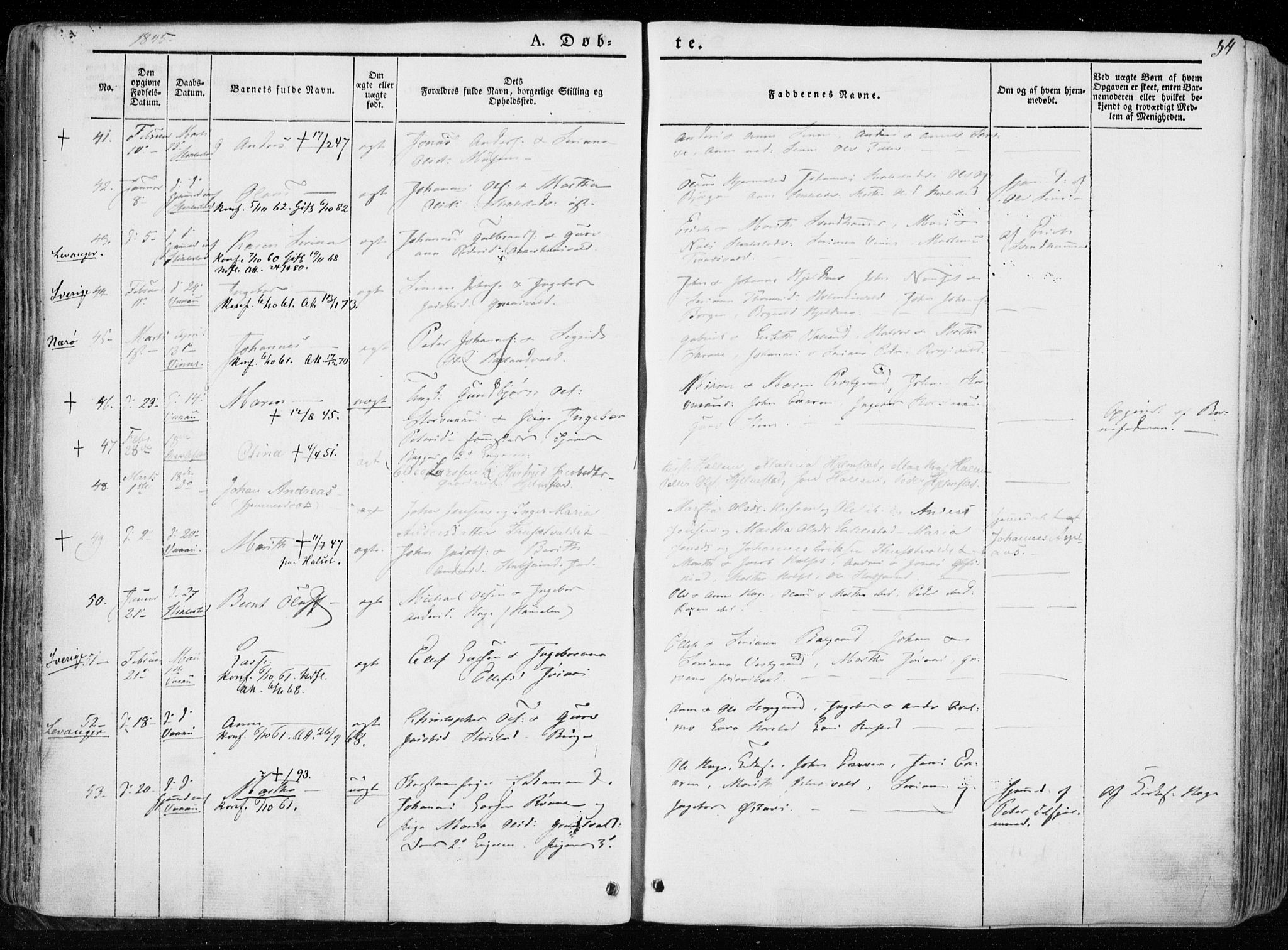 Ministerialprotokoller, klokkerbøker og fødselsregistre - Nord-Trøndelag, SAT/A-1458/723/L0239: Ministerialbok nr. 723A08, 1841-1851, s. 54