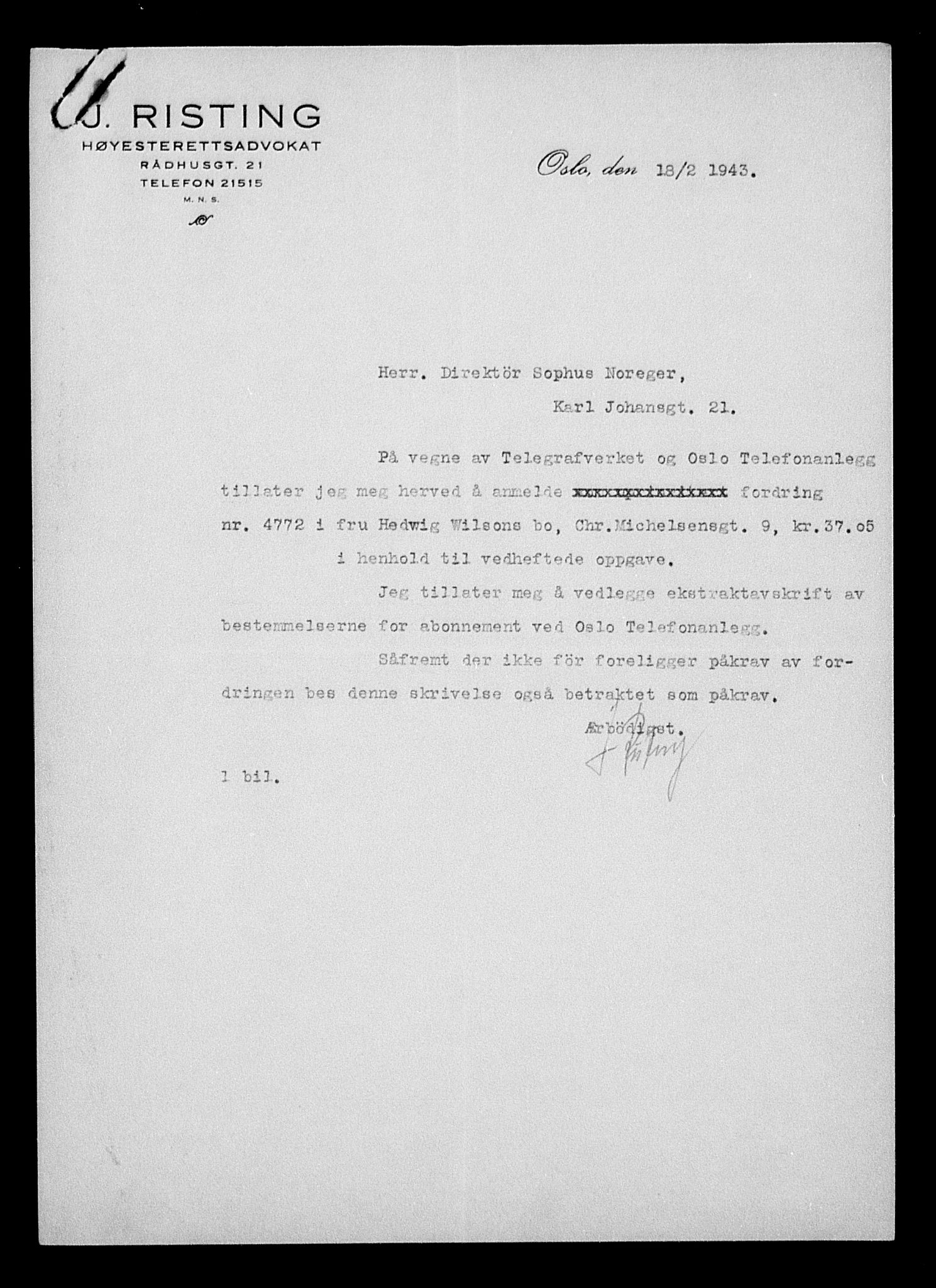 Justisdepartementet, Tilbakeføringskontoret for inndratte formuer, AV/RA-S-1564/H/Hc/Hcc/L0986: --, 1945-1947, s. 377