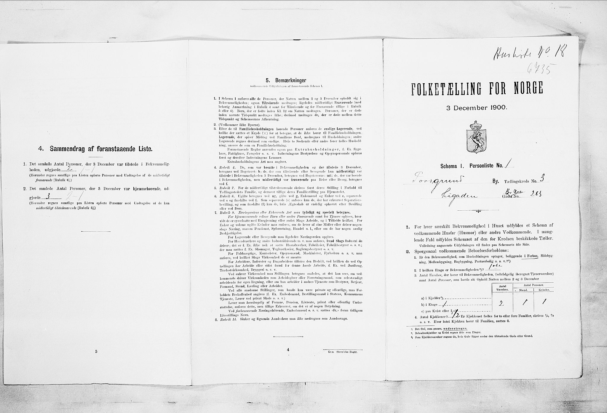 SAKO, Folketelling 1900 for 0805 Porsgrunn kjøpstad, 1900, s. 3391