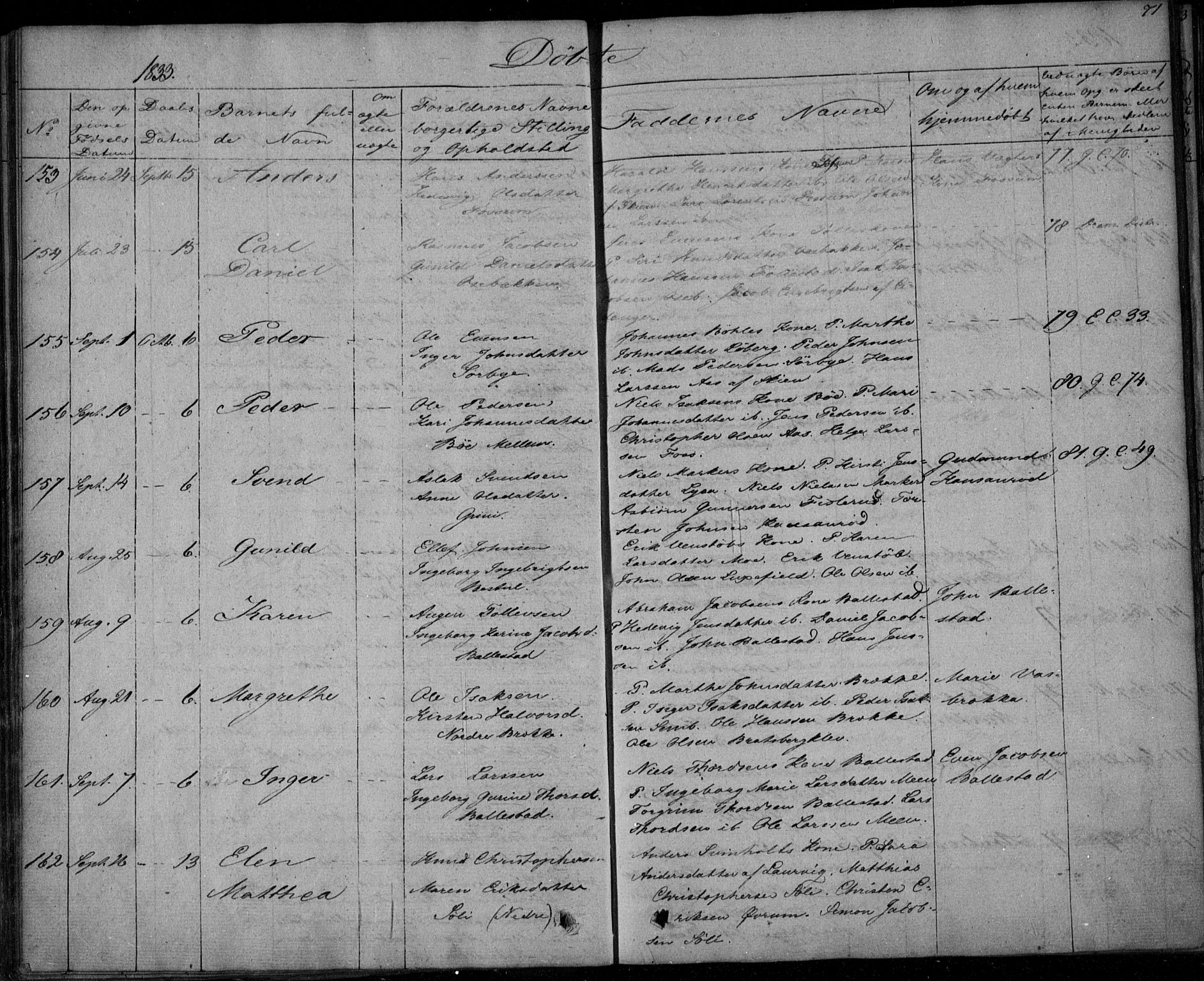 Gjerpen kirkebøker, AV/SAKO-A-265/F/Fa/L0006: Ministerialbok nr. I 6, 1829-1834, s. 71