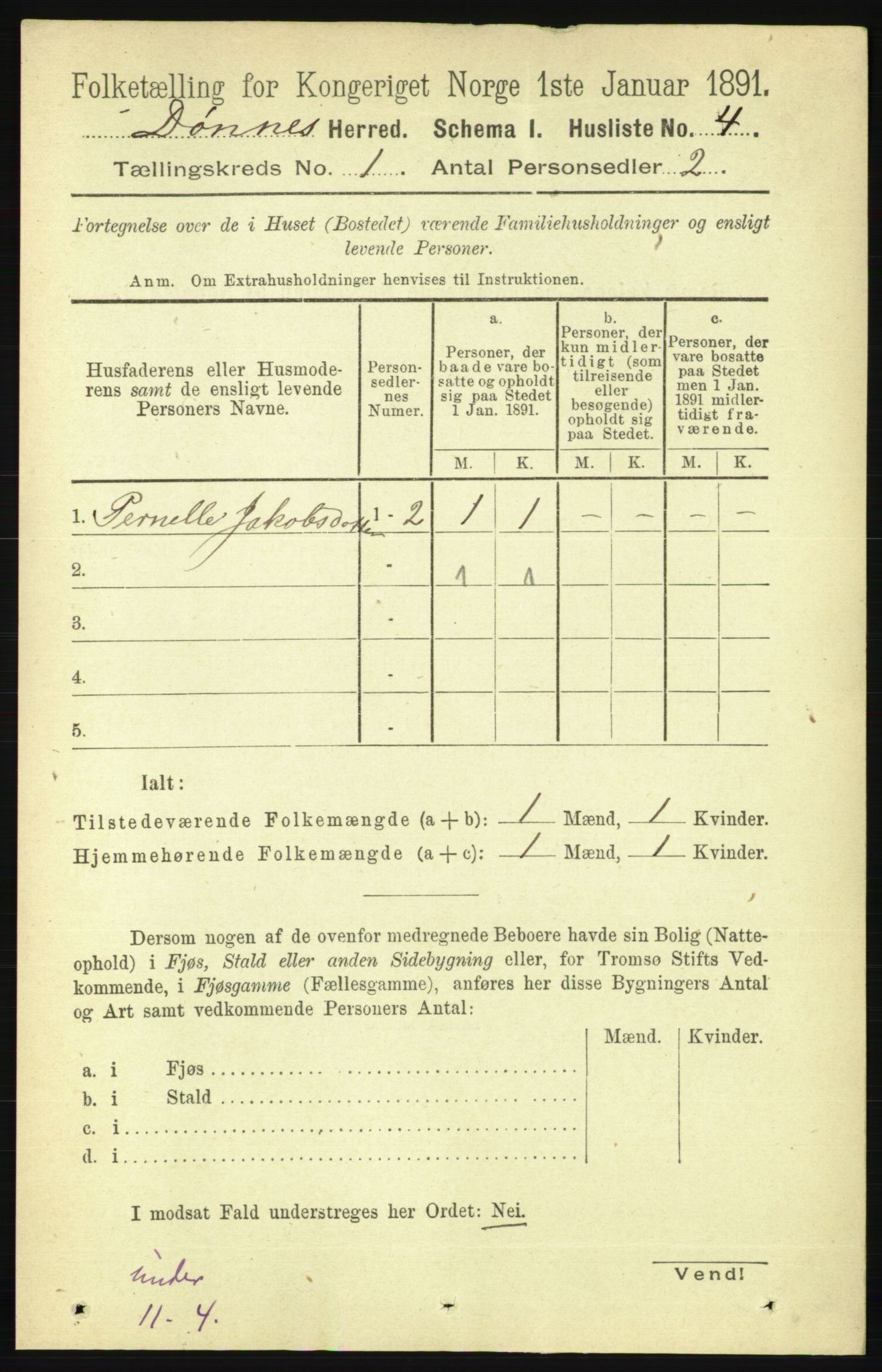 RA, Folketelling 1891 for 1827 Dønnes herred, 1891, s. 17