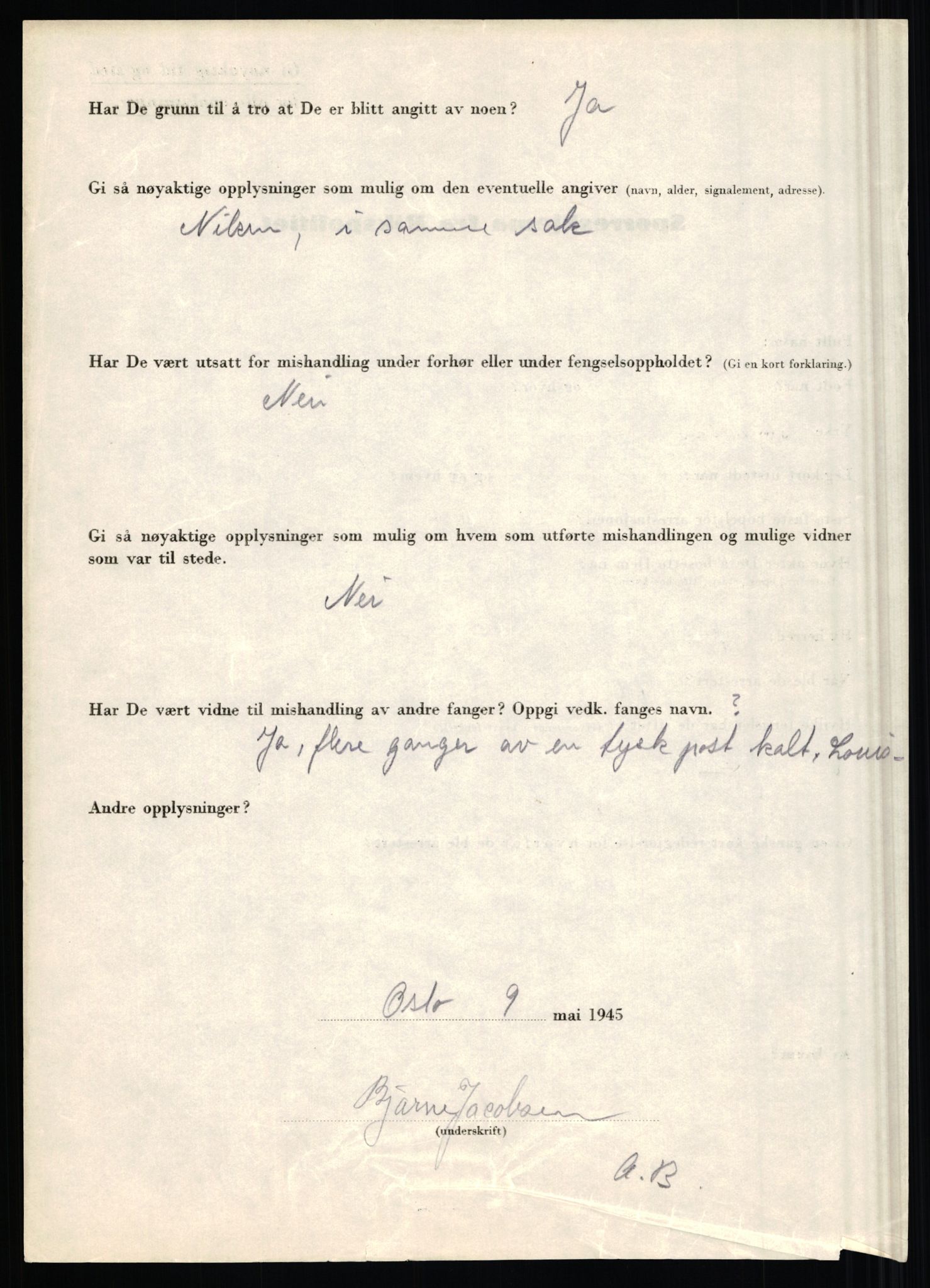 Rikspolitisjefen, AV/RA-S-1560/L/L0008: Jaffe, Bernhard - Karset, Helge Hafsahl, 1940-1945, s. 18