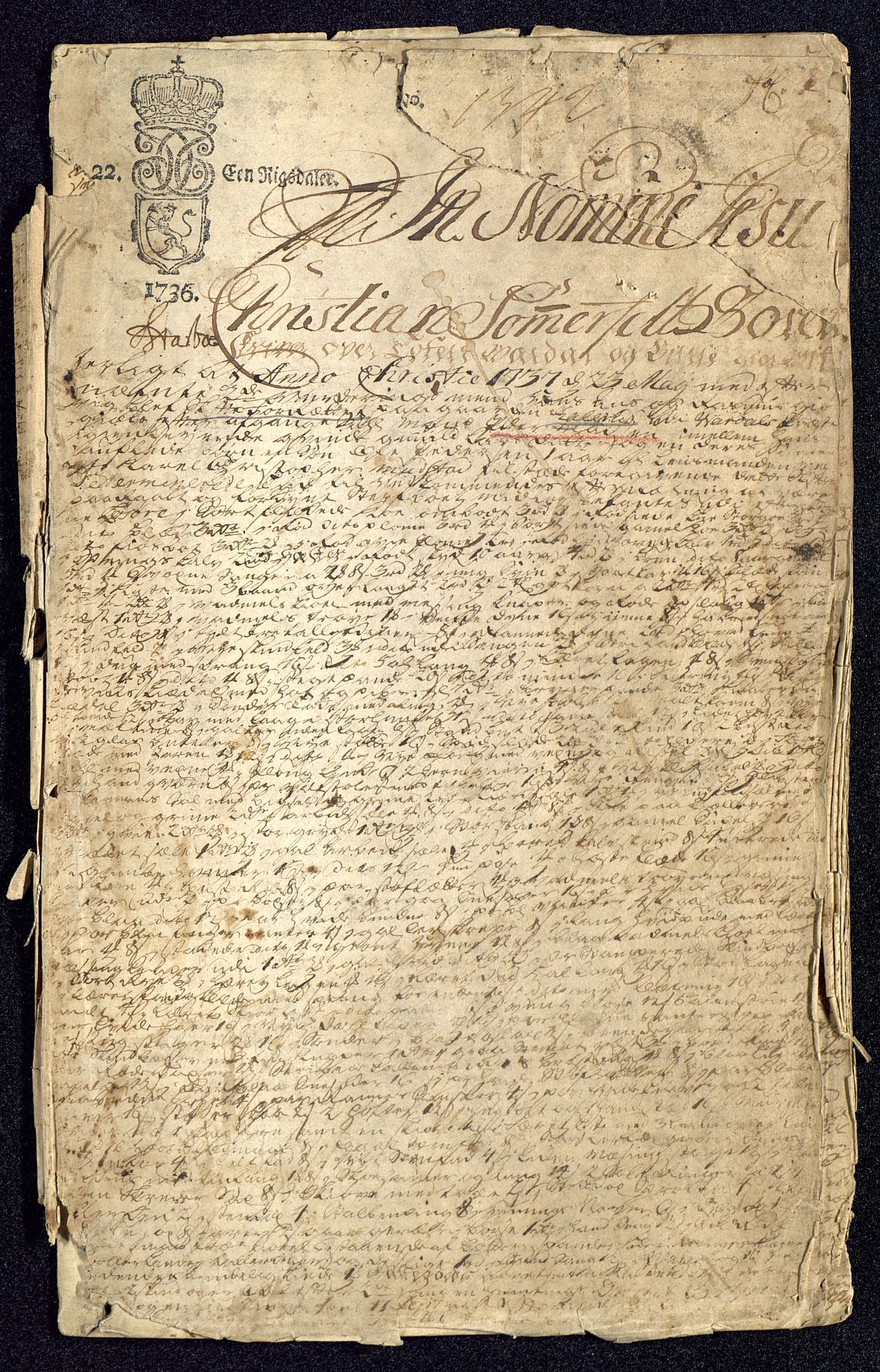 Oplandenes amt, AV/SAH-FYOP-002/O/Oc/L0100/0016: Avskrifter av skifter / De første sidene av Toten, Vardal og Biri sorenskriveris skifteprotokoll 1737-1756., 1737, s. 1a