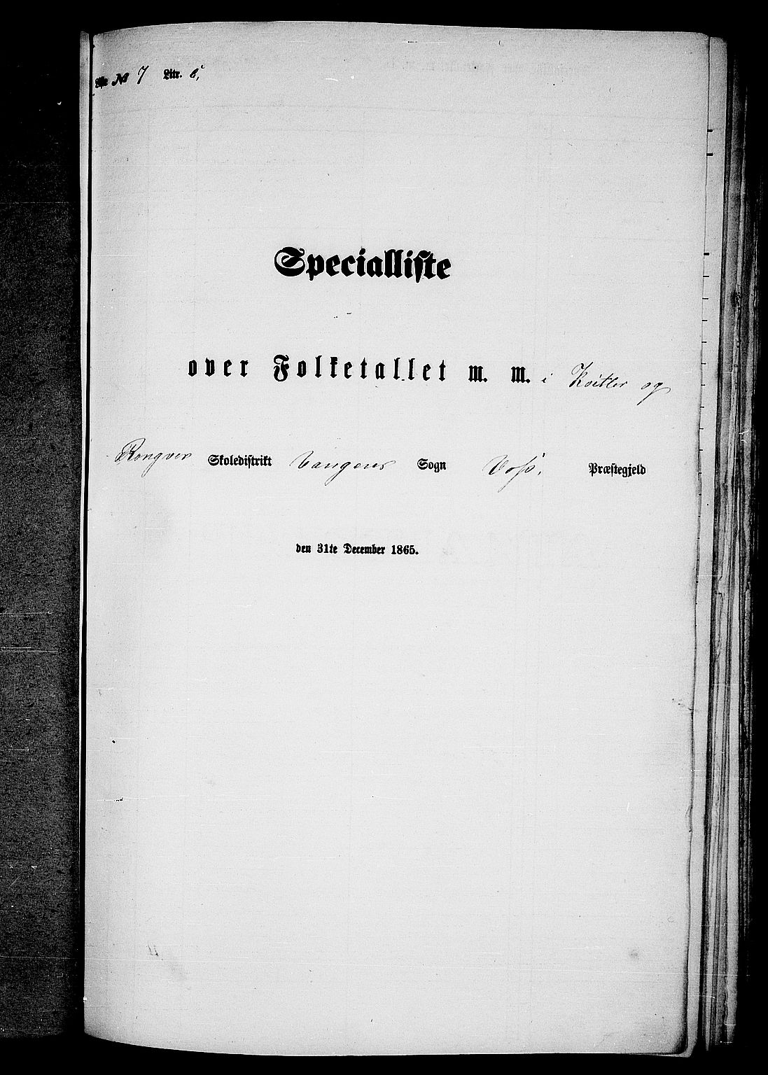RA, Folketelling 1865 for 1235P Voss prestegjeld, 1865, s. 175