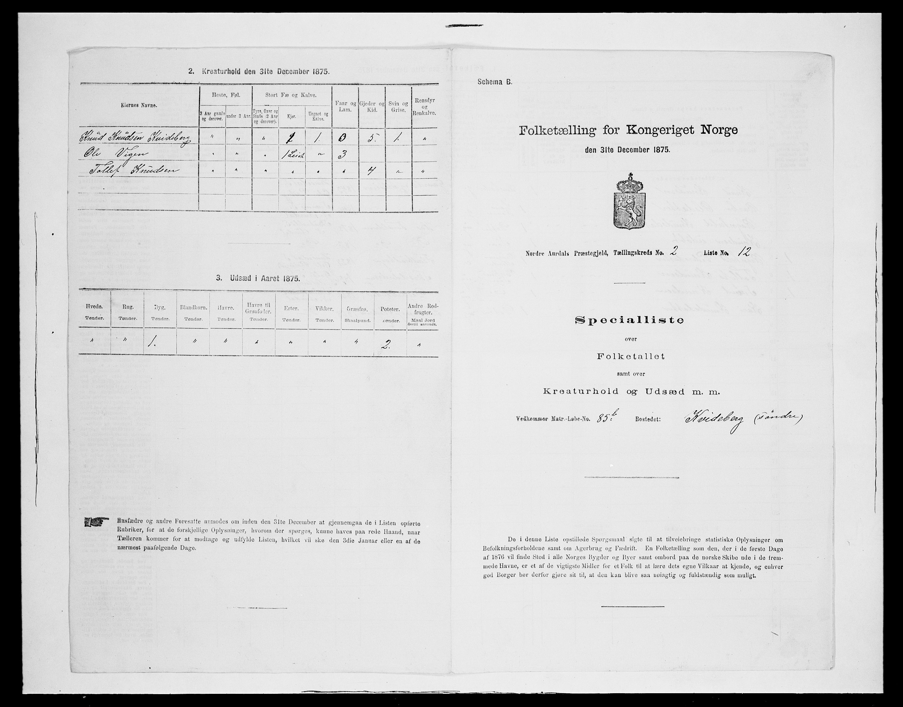 SAH, Folketelling 1875 for 0542P Nord-Aurdal prestegjeld, 1875, s. 358