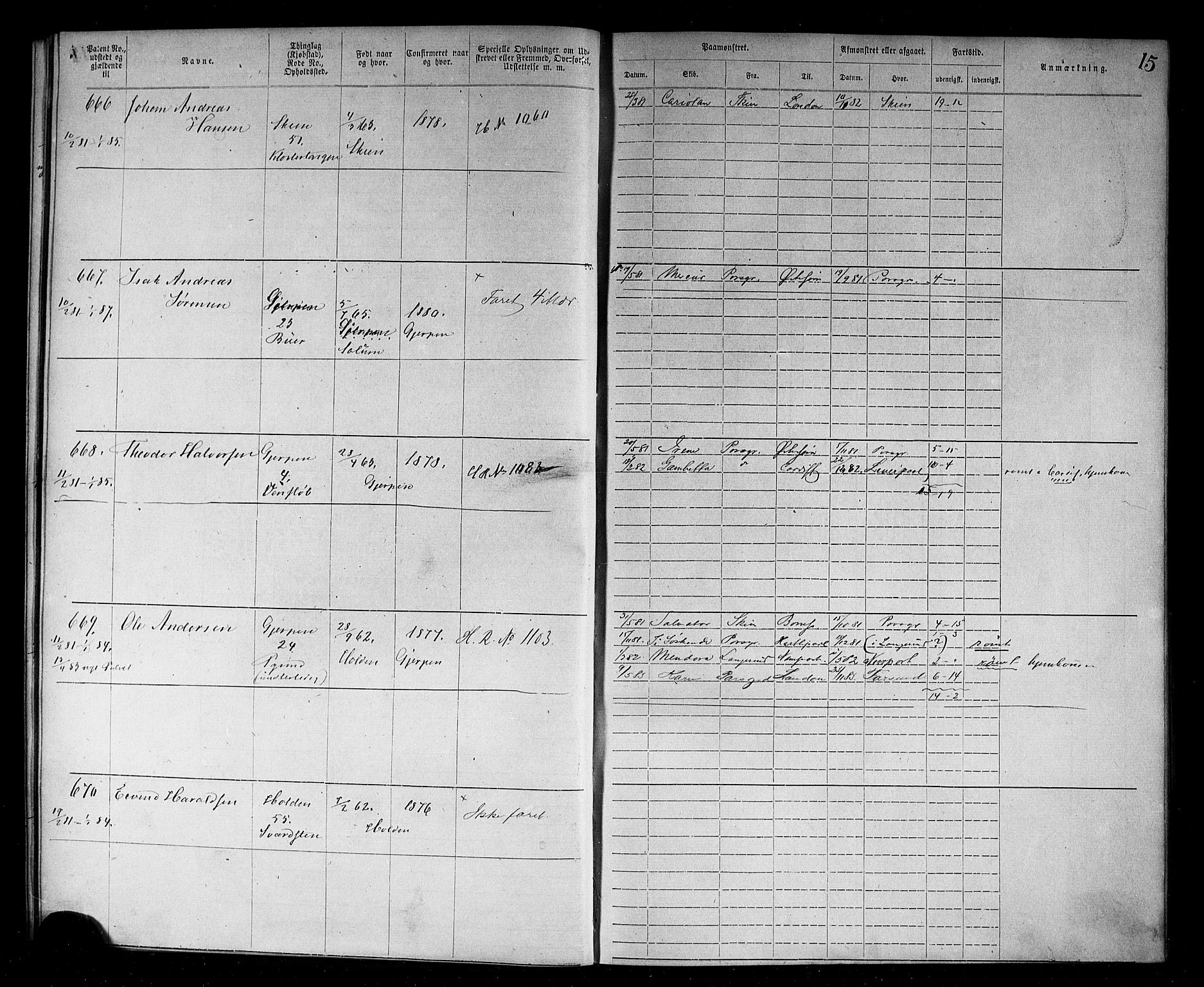Skien innrulleringskontor, AV/SAKO-A-832/F/Fc/L0003: Annotasjonsrulle, 1879-1899, s. 17