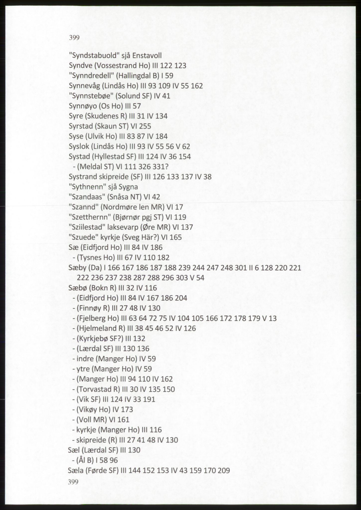 Publikasjoner utgitt av Arkivverket, PUBL/PUBL-001/C/0009: Stedsnavnregister, 1548-1567, s. 399