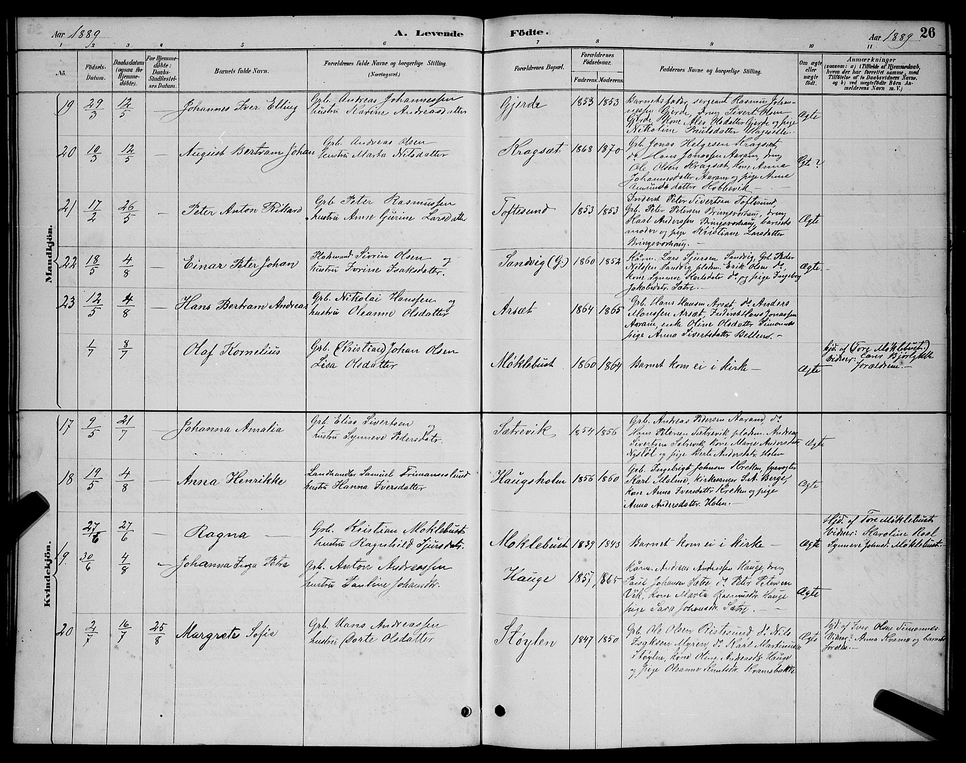 Ministerialprotokoller, klokkerbøker og fødselsregistre - Møre og Romsdal, AV/SAT-A-1454/503/L0048: Klokkerbok nr. 503C03, 1885-1893, s. 26