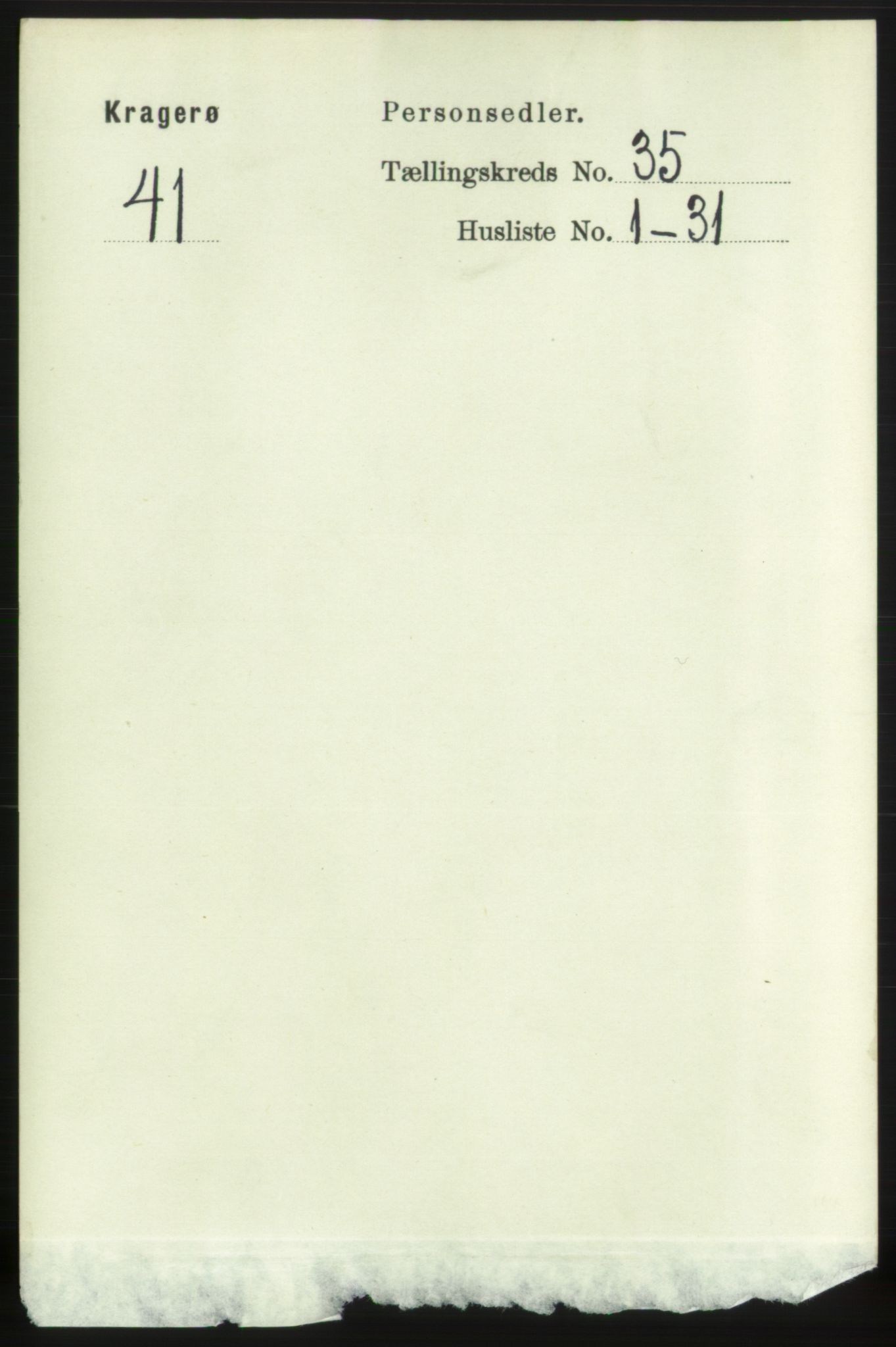 RA, Folketelling 1891 for 0801 Kragerø kjøpstad, 1891, s. 6248