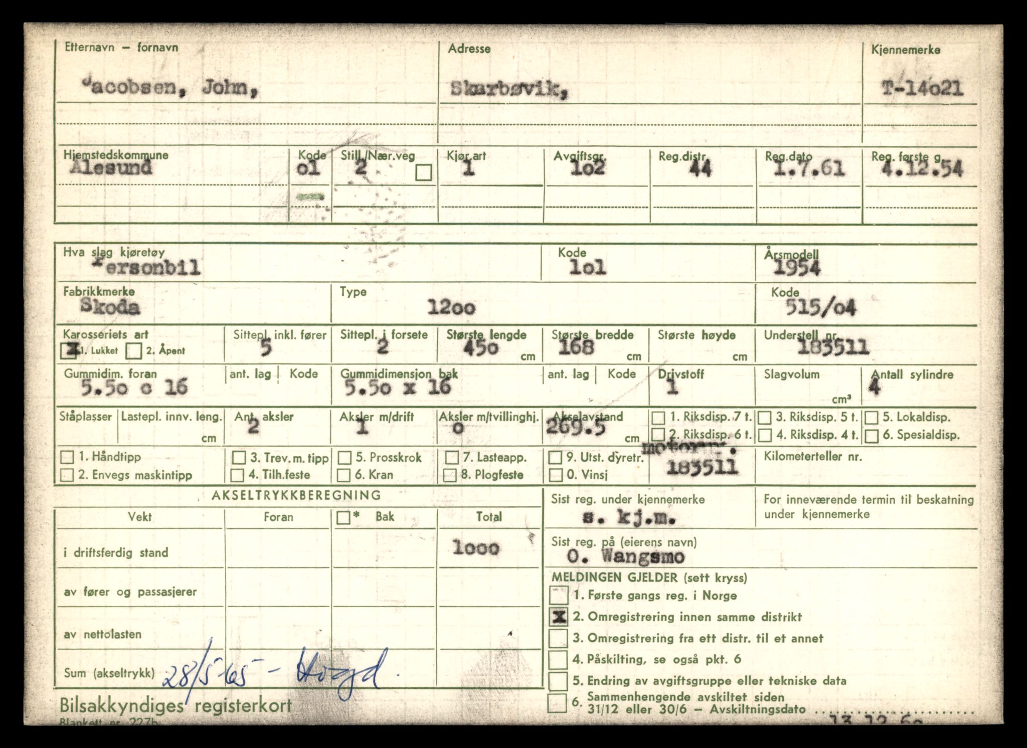 Møre og Romsdal vegkontor - Ålesund trafikkstasjon, AV/SAT-A-4099/F/Fe/L0042: Registreringskort for kjøretøy T 13906 - T 14079, 1927-1998, s. 1755
