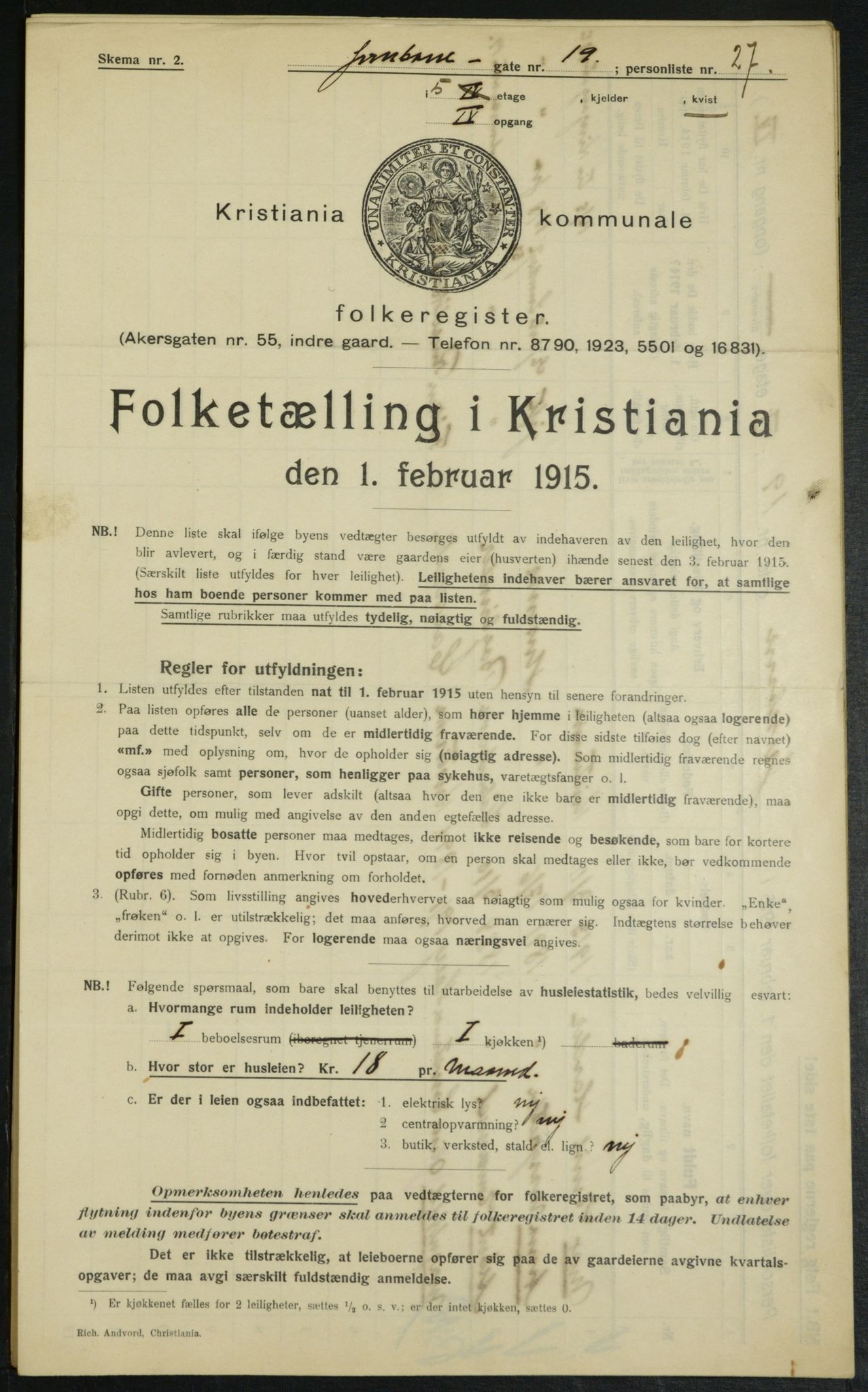 OBA, Kommunal folketelling 1.2.1915 for Kristiania, 1915, s. 46359