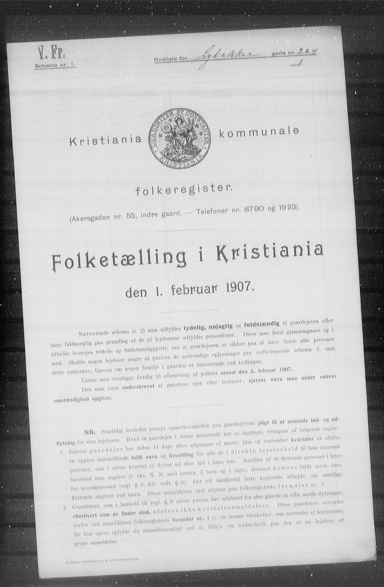 OBA, Kommunal folketelling 1.2.1907 for Kristiania kjøpstad, 1907, s. 29870