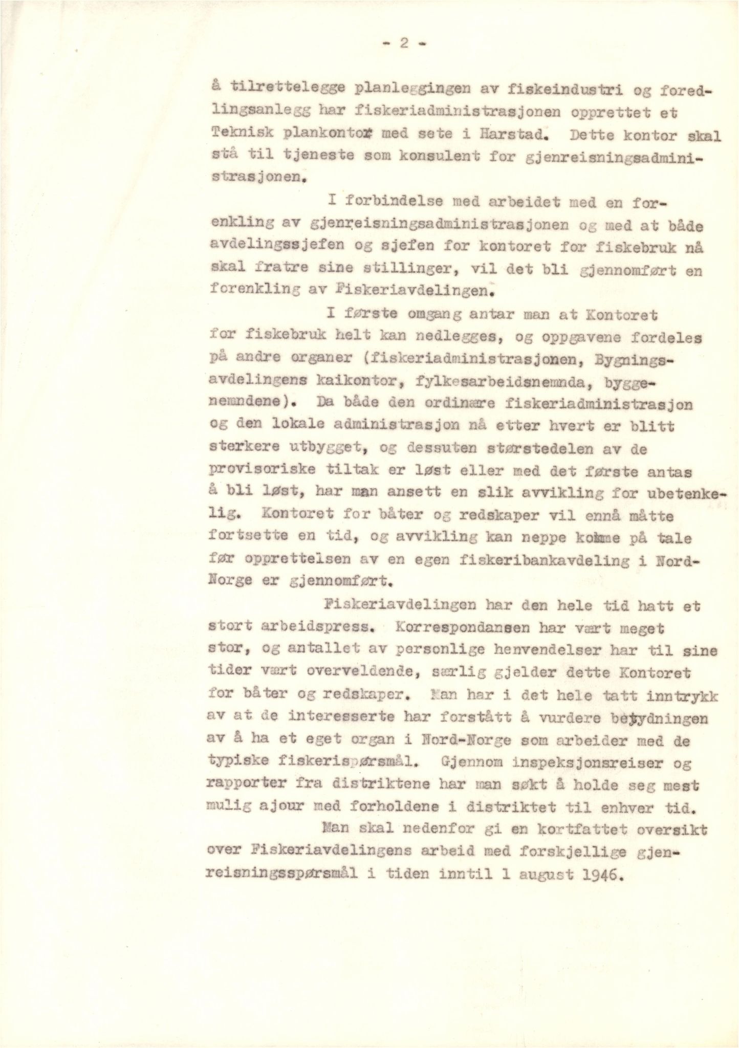 Finnmarkskontorets presse- og opplysningsarkiv , FMFB/A-1198/E/L0001: Oversikt over Finnmarkskontorets arbeid, 1946