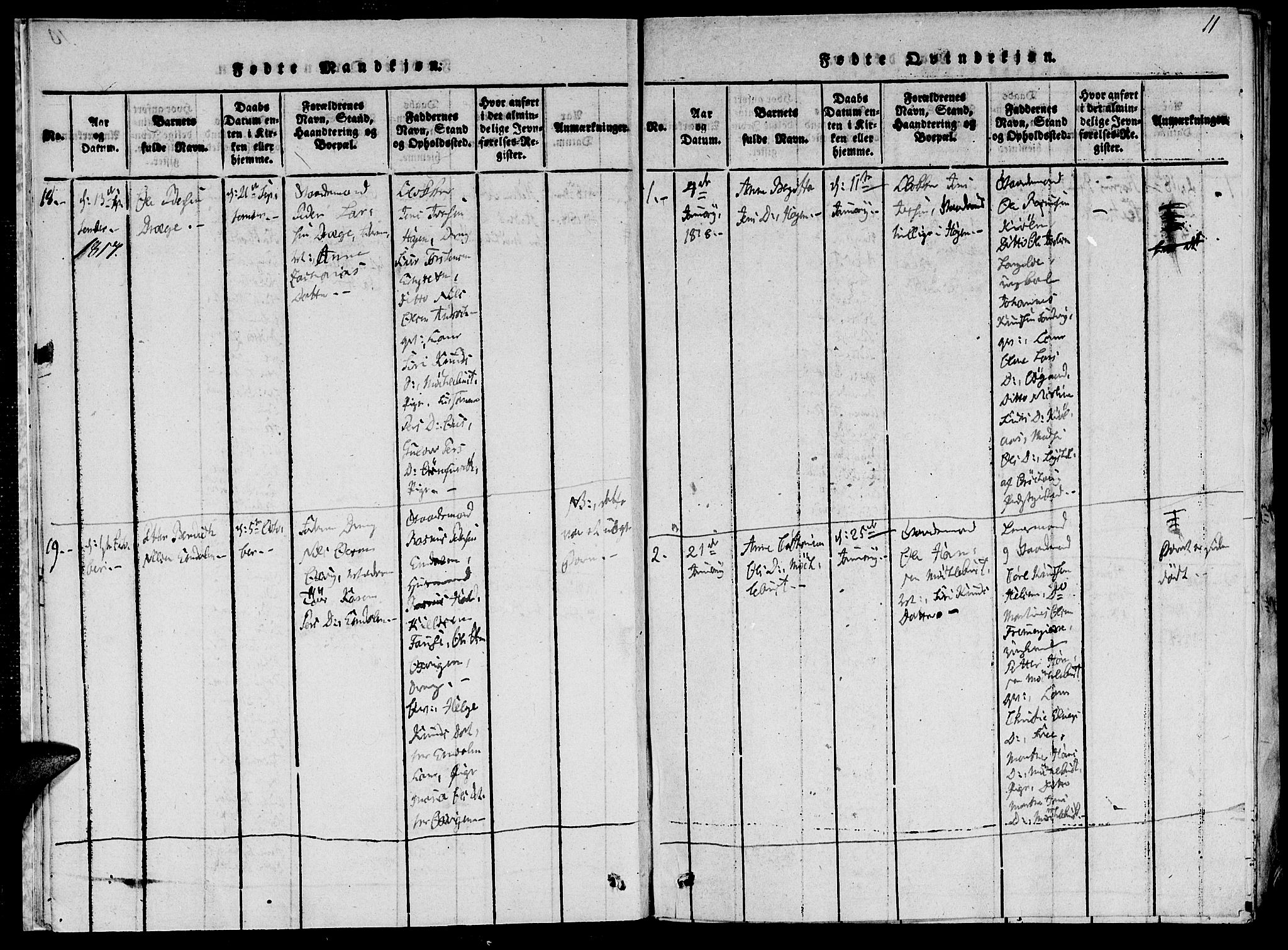 Ministerialprotokoller, klokkerbøker og fødselsregistre - Møre og Romsdal, AV/SAT-A-1454/520/L0273: Ministerialbok nr. 520A03, 1817-1826, s. 11