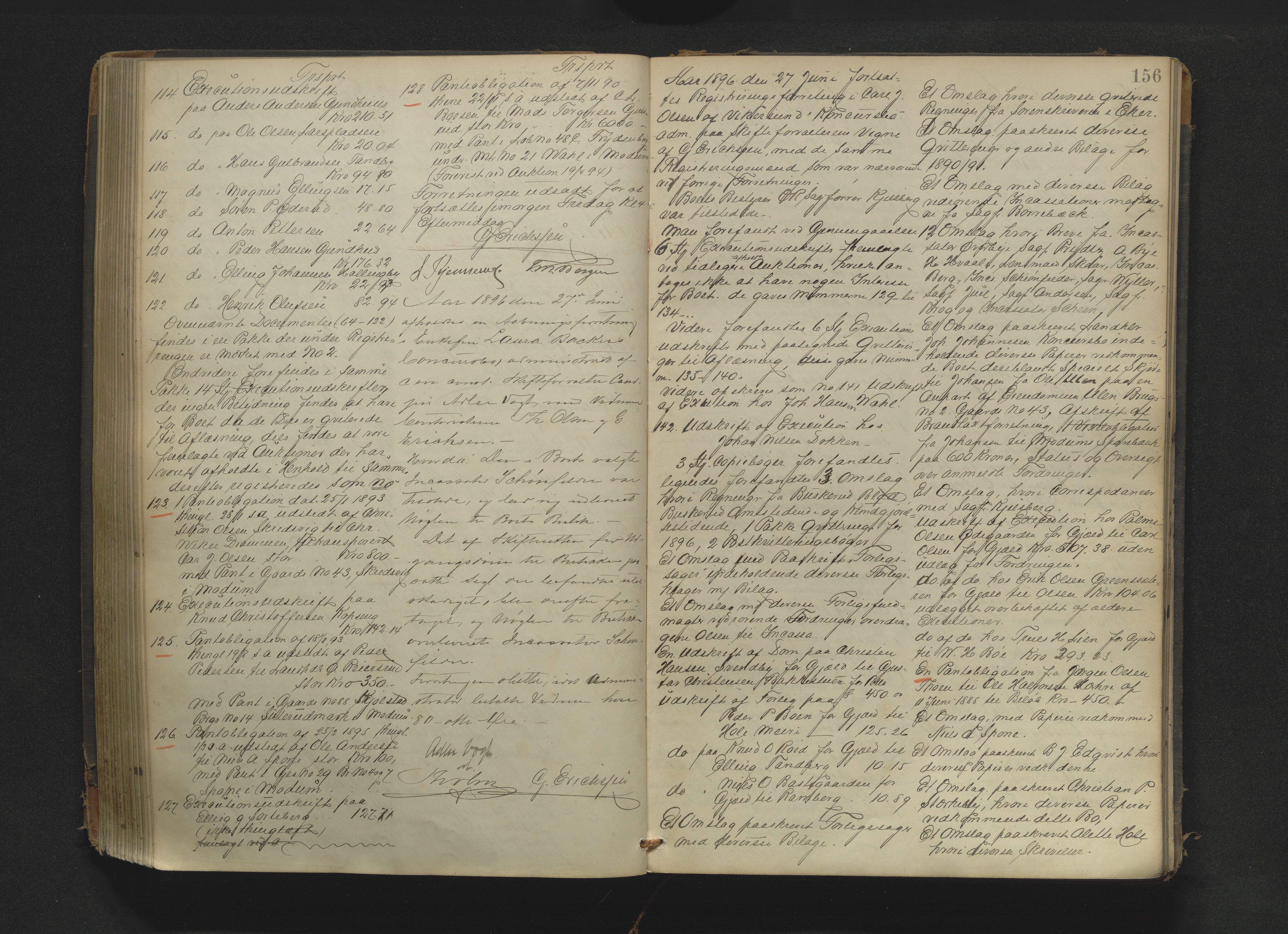 Drammen byfogd, AV/SAKO-A-222/H/Hb/Hbb/L0008: Registreringsprotokoll., 1892-1899, s. 156