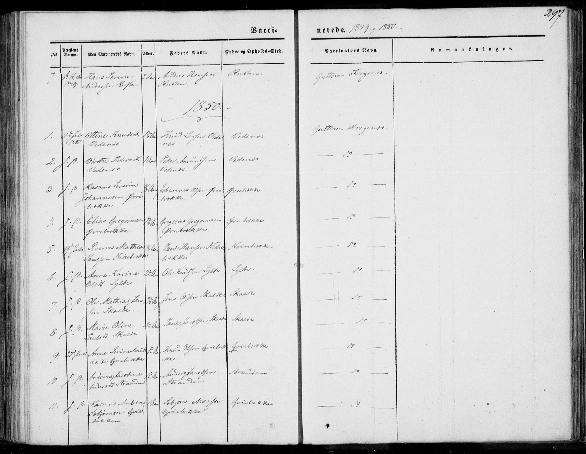 Ministerialprotokoller, klokkerbøker og fødselsregistre - Møre og Romsdal, SAT/A-1454/501/L0006: Ministerialbok nr. 501A06, 1844-1868, s. 297