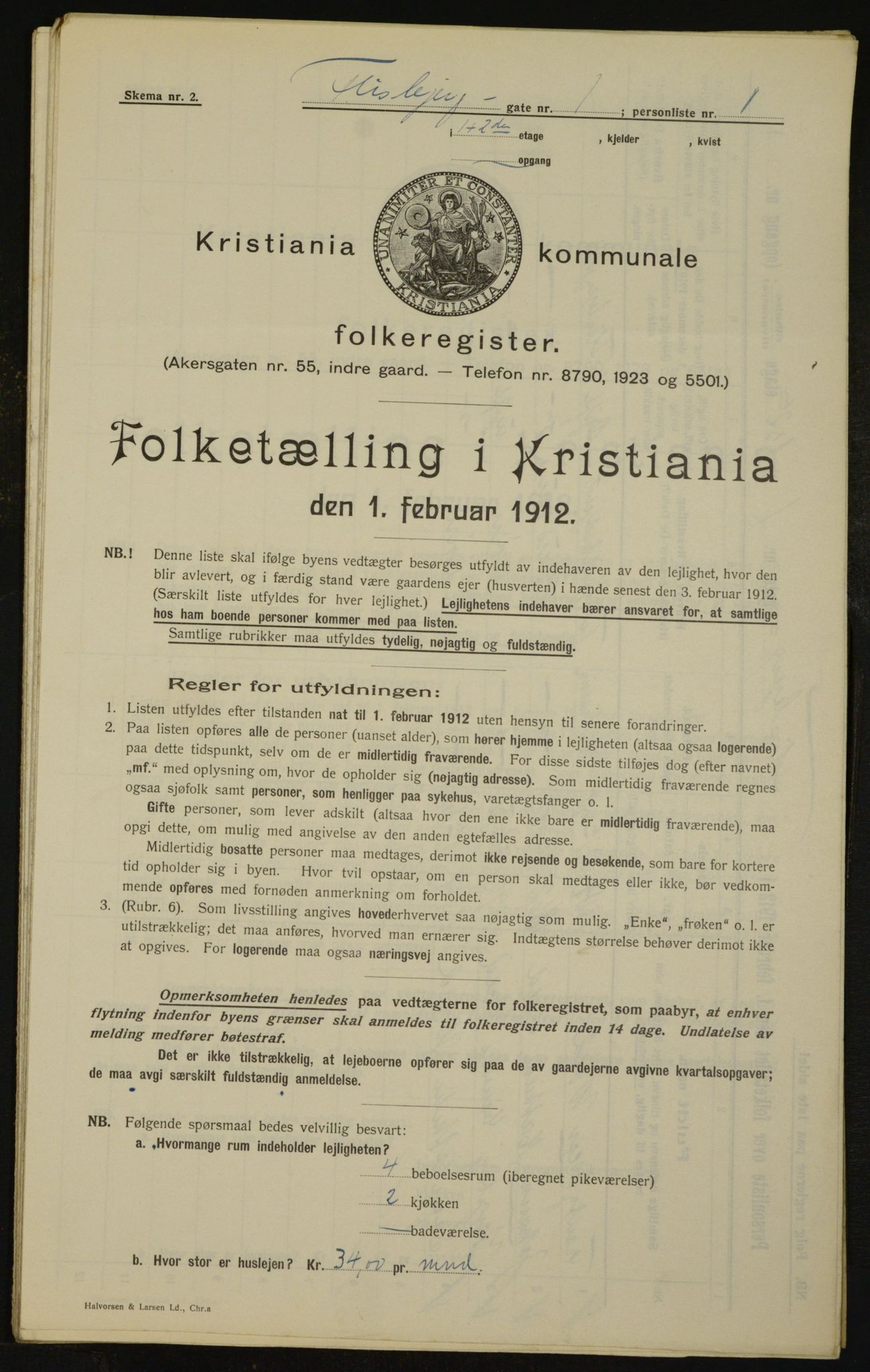 OBA, Kommunal folketelling 1.2.1912 for Kristiania, 1912, s. 24593