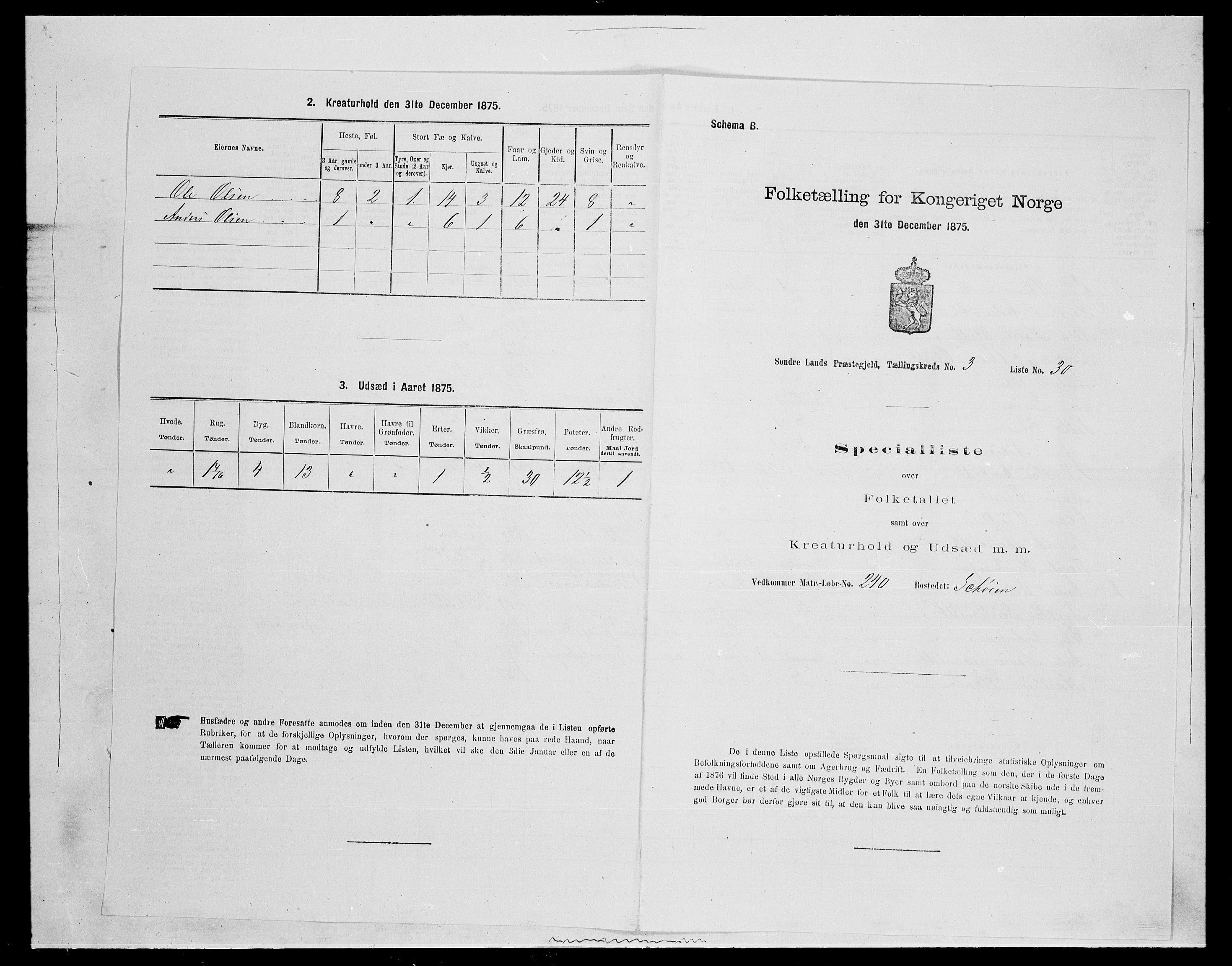 SAH, Folketelling 1875 for 0536P Søndre Land prestegjeld, 1875, s. 512