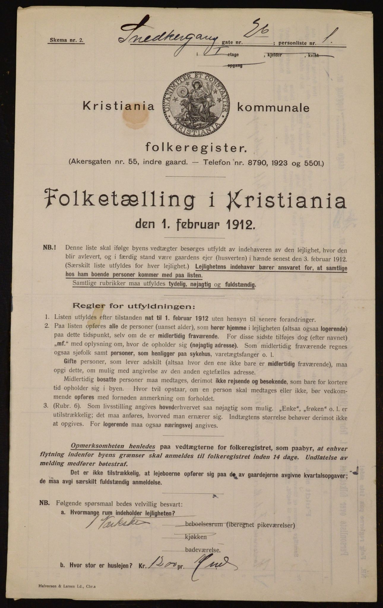 OBA, Kommunal folketelling 1.2.1912 for Kristiania, 1912, s. 98262