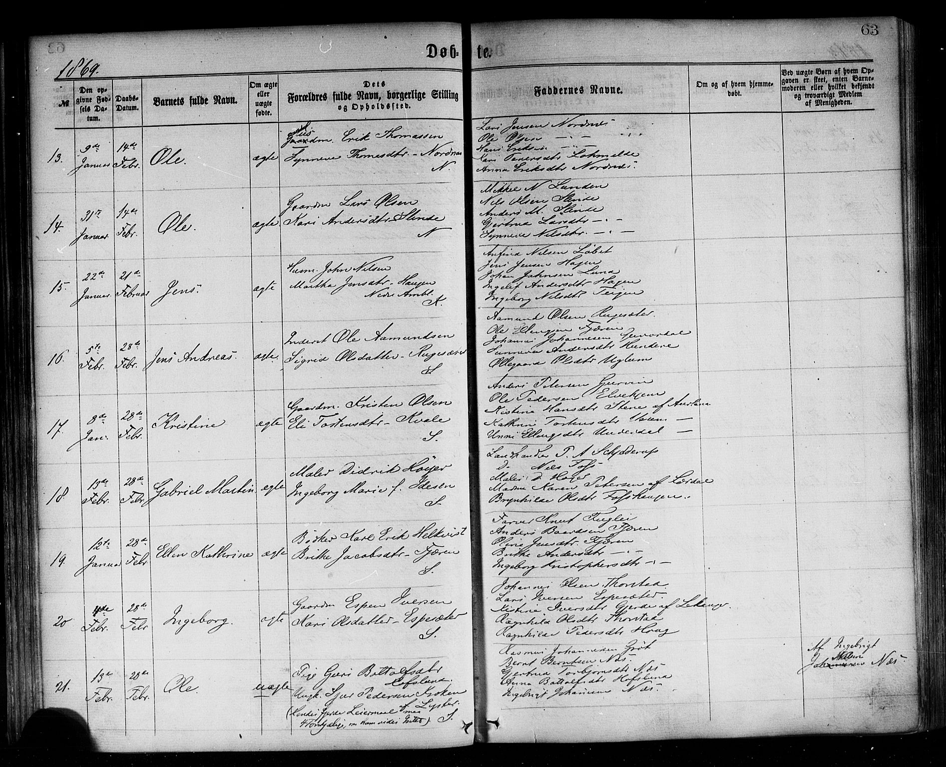 Sogndal sokneprestembete, AV/SAB-A-81301/H/Haa/Haaa/L0014: Ministerialbok nr. A 14, 1864-1877, s. 63