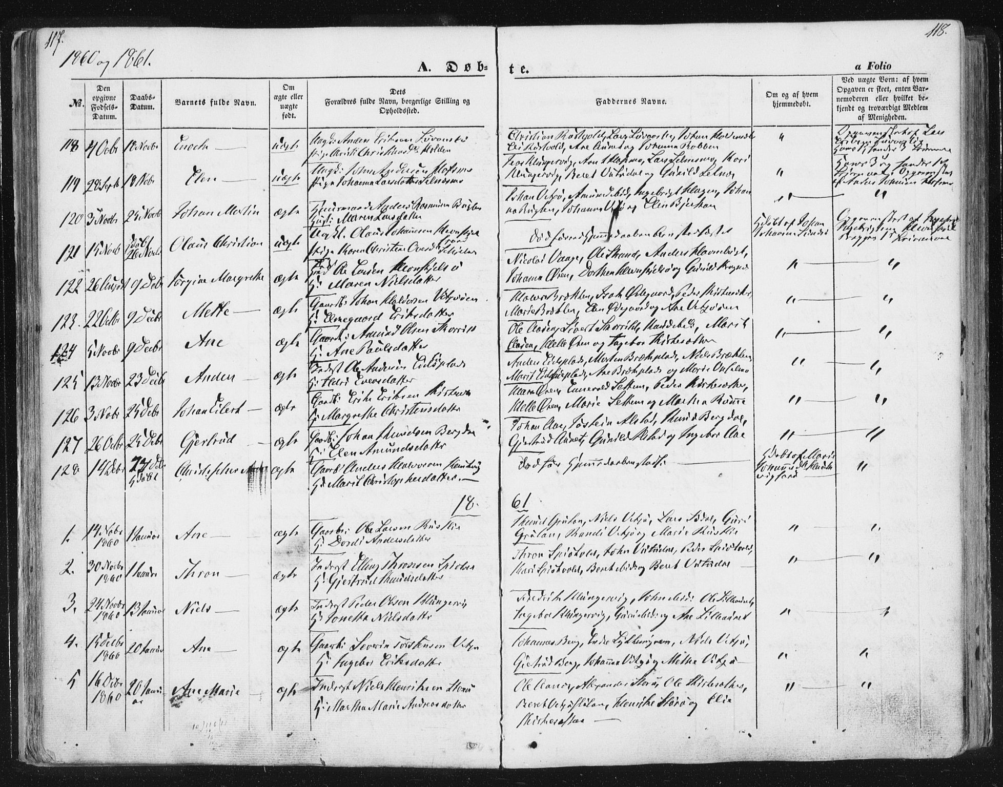 Ministerialprotokoller, klokkerbøker og fødselsregistre - Sør-Trøndelag, AV/SAT-A-1456/630/L0494: Ministerialbok nr. 630A07, 1852-1868, s. 117-118