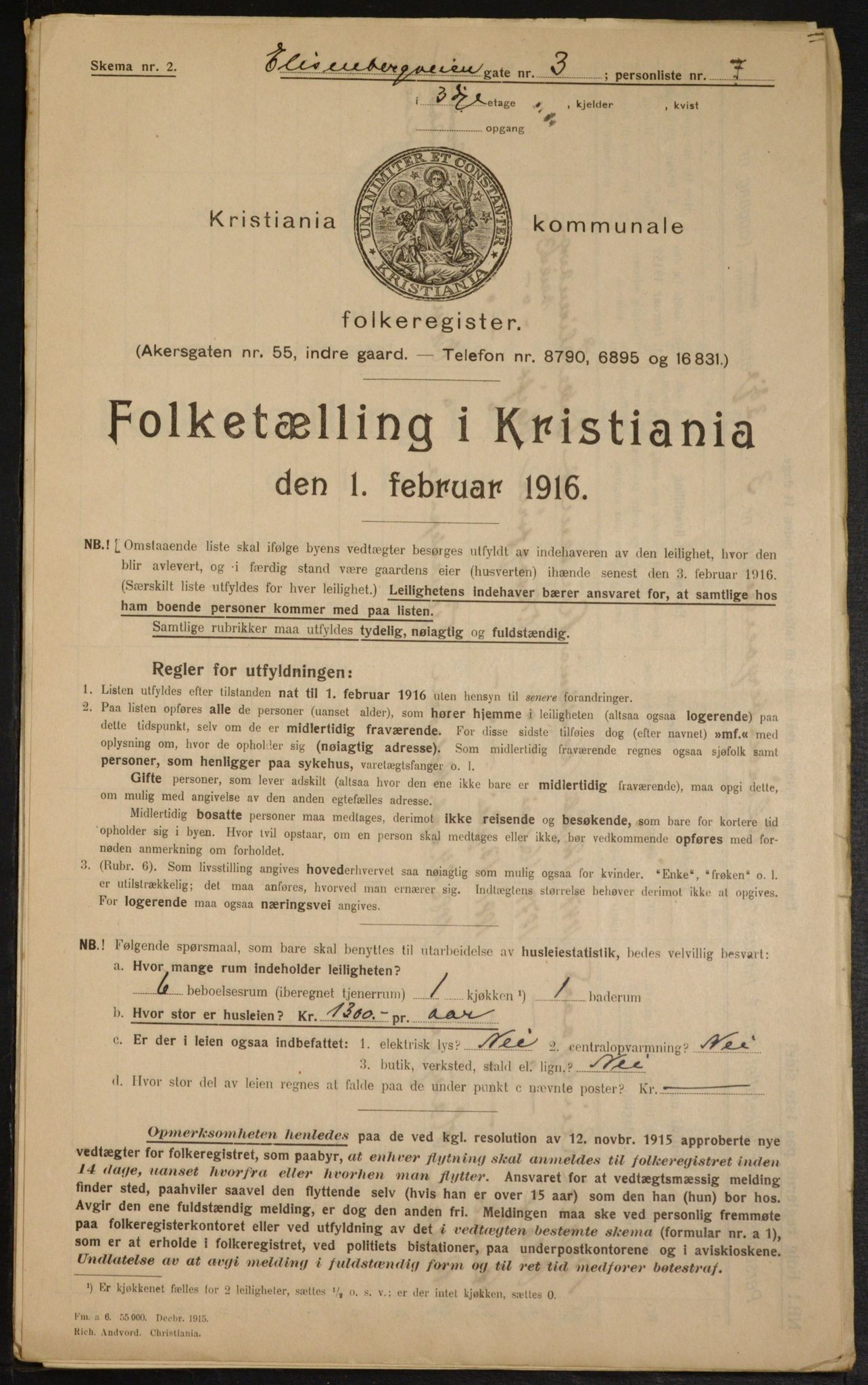 OBA, Kommunal folketelling 1.2.1916 for Kristiania, 1916, s. 20746