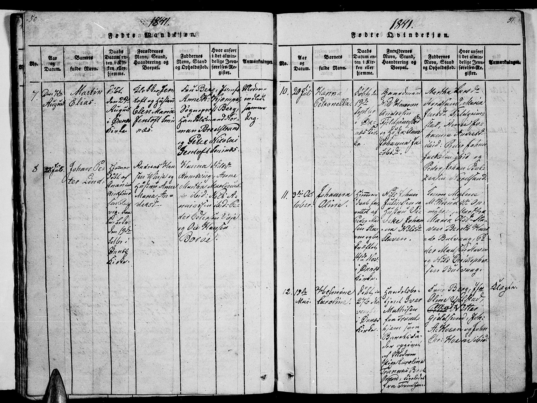 Ministerialprotokoller, klokkerbøker og fødselsregistre - Nordland, AV/SAT-A-1459/893/L1346: Klokkerbok nr. 893C01, 1820-1858, s. 50-51