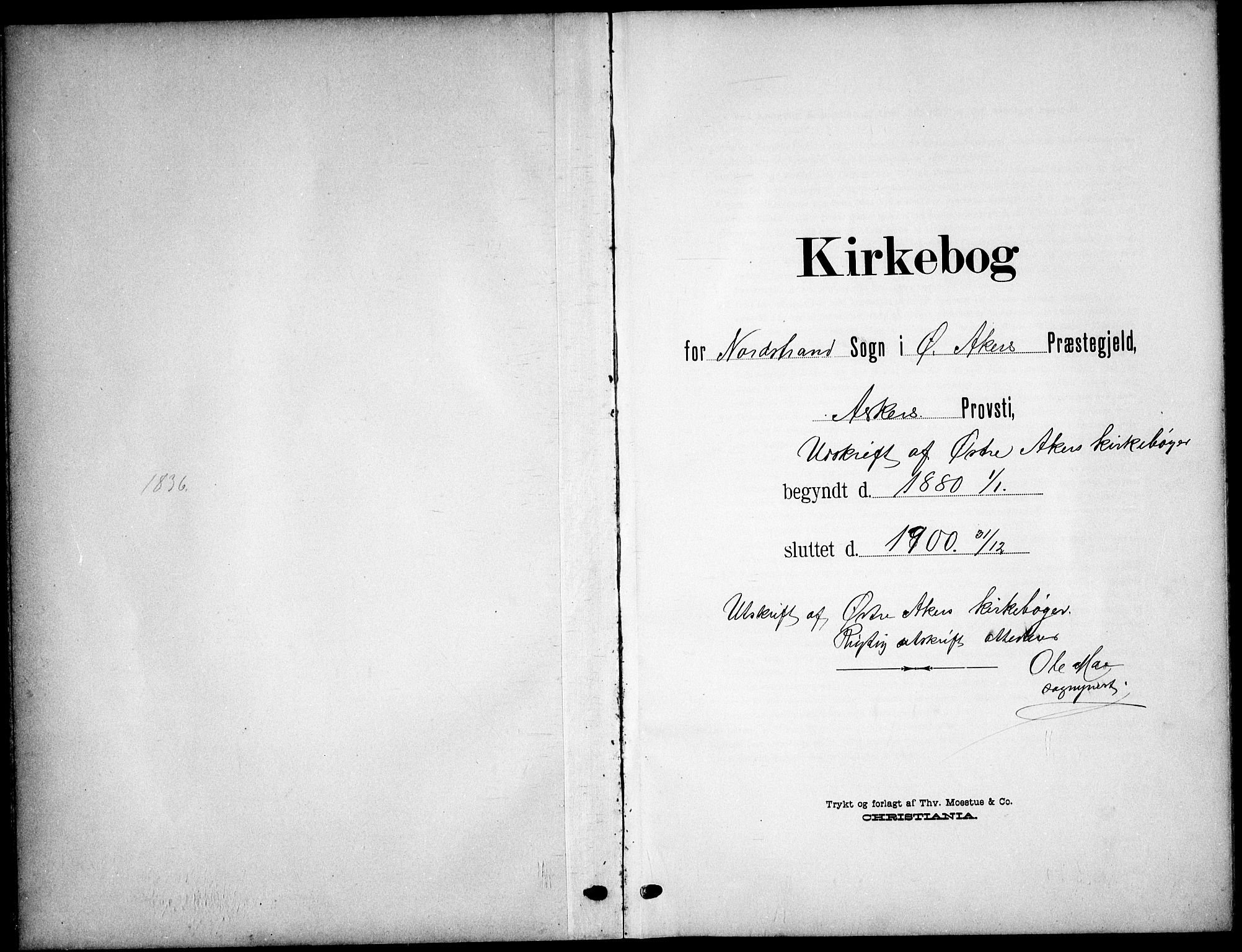 Nordstrand prestekontor Kirkebøker, SAO/A-10362a/F/Fa/L0000: Ministerialbok nr. I 0, 1881-1900