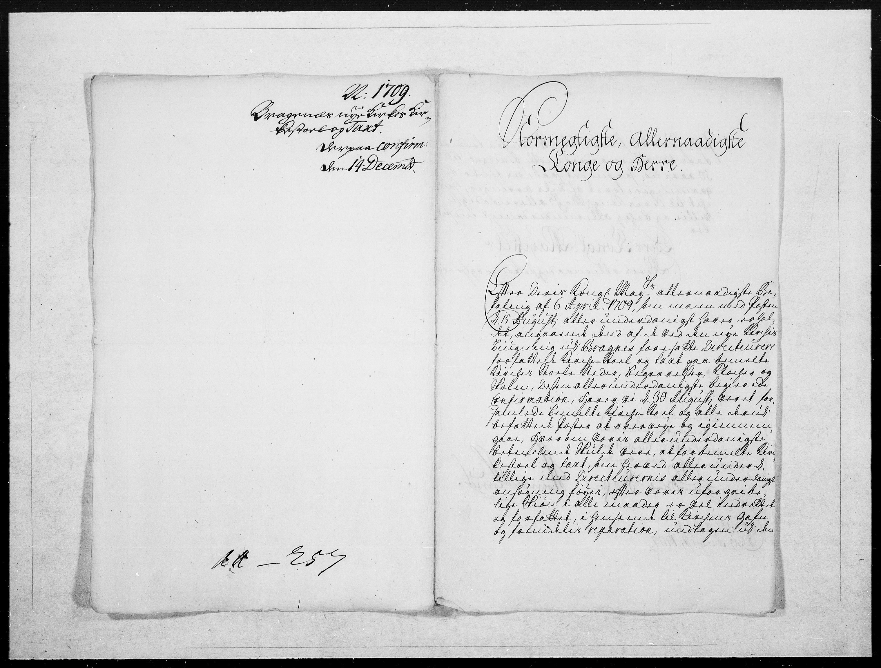 Danske Kanselli 1572-1799, AV/RA-EA-3023/F/Fc/Fcc/Fcca/L0067: Norske innlegg 1572-1799, 1709, s. 588