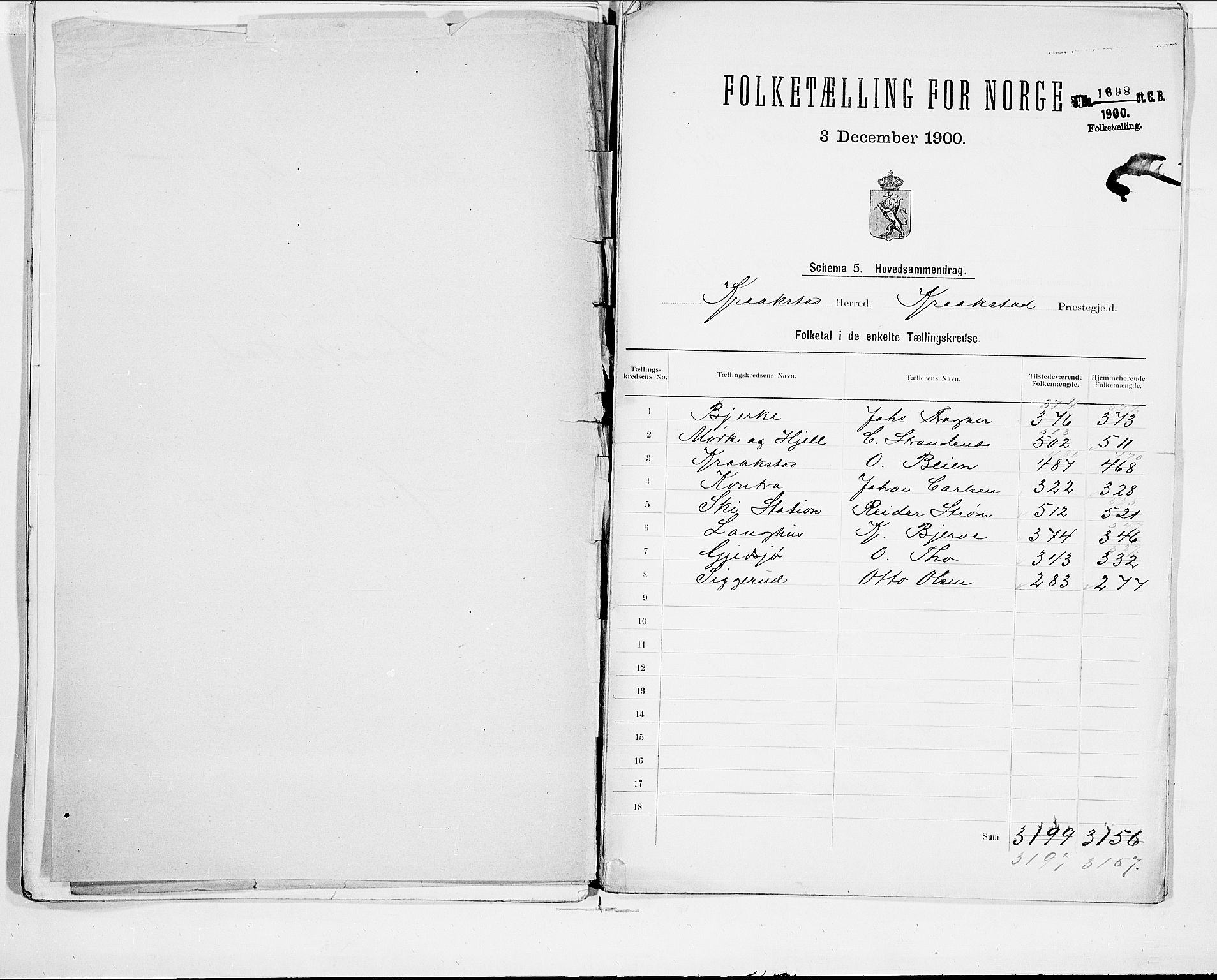 SAO, Folketelling 1900 for 0212 Kråkstad herred, 1900, s. 2