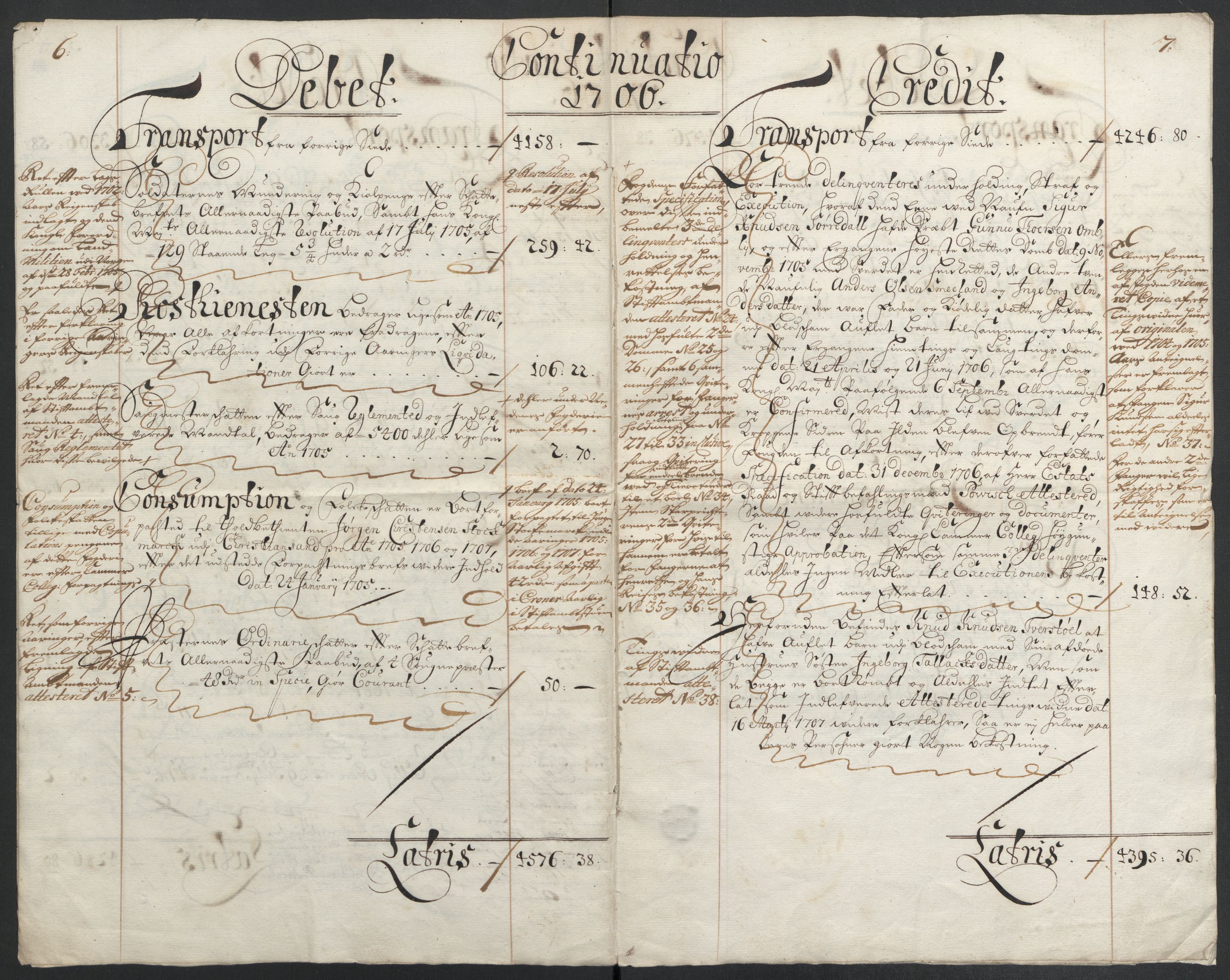 Rentekammeret inntil 1814, Reviderte regnskaper, Fogderegnskap, AV/RA-EA-4092/R40/L2448: Fogderegnskap Råbyggelag, 1706-1708, s. 6