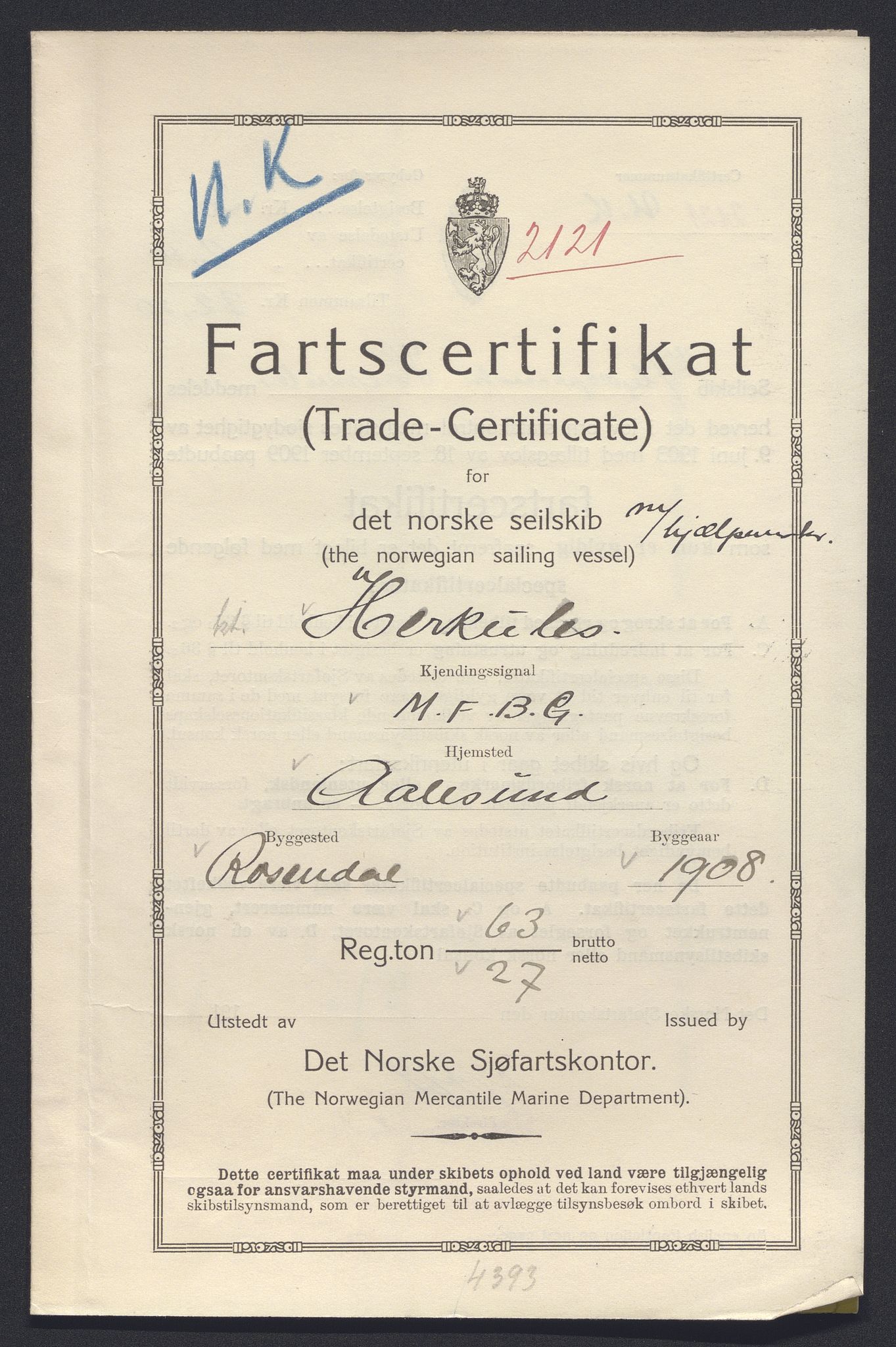 Sjøfartsdirektoratet med forløpere, skipsmapper slettede skip, RA/S-4998/F/Fa/L0496: --, 1868-1923, s. 26