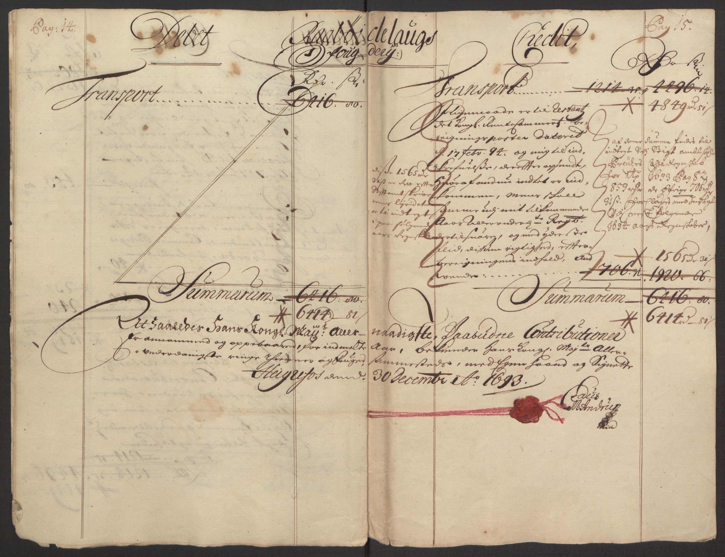 Rentekammeret inntil 1814, Reviderte regnskaper, Fogderegnskap, AV/RA-EA-4092/R40/L2444: Fogderegnskap Råbyggelag, 1693-1696, s. 10