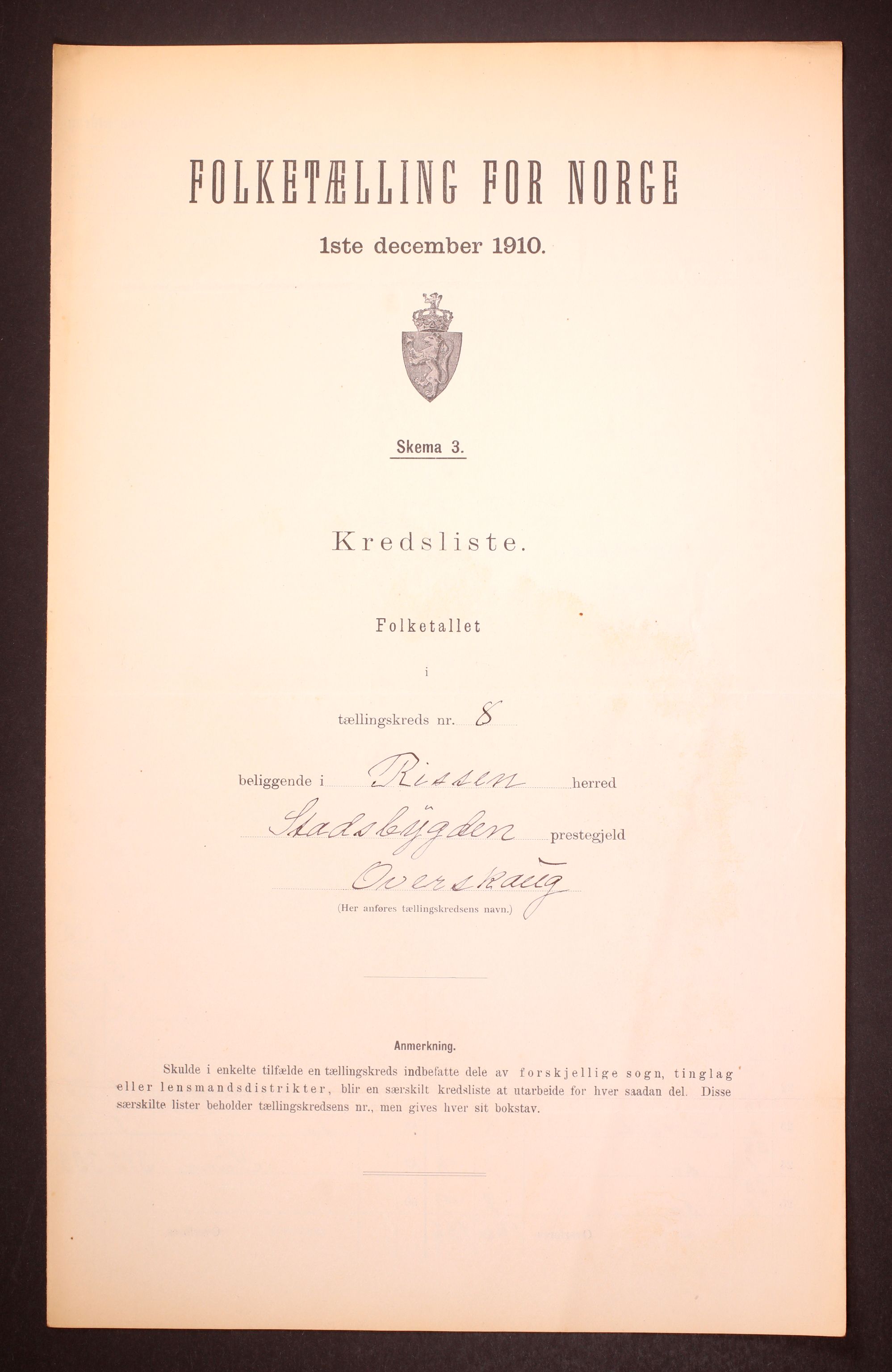 RA, Folketelling 1910 for 1624 Rissa herred, 1910, s. 25